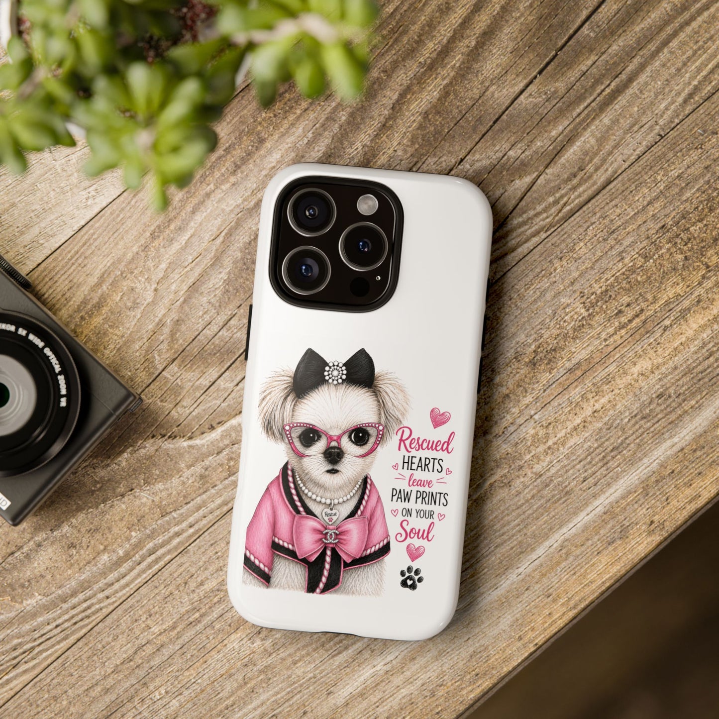 Rescued Hearts Paw Prints Phone Case