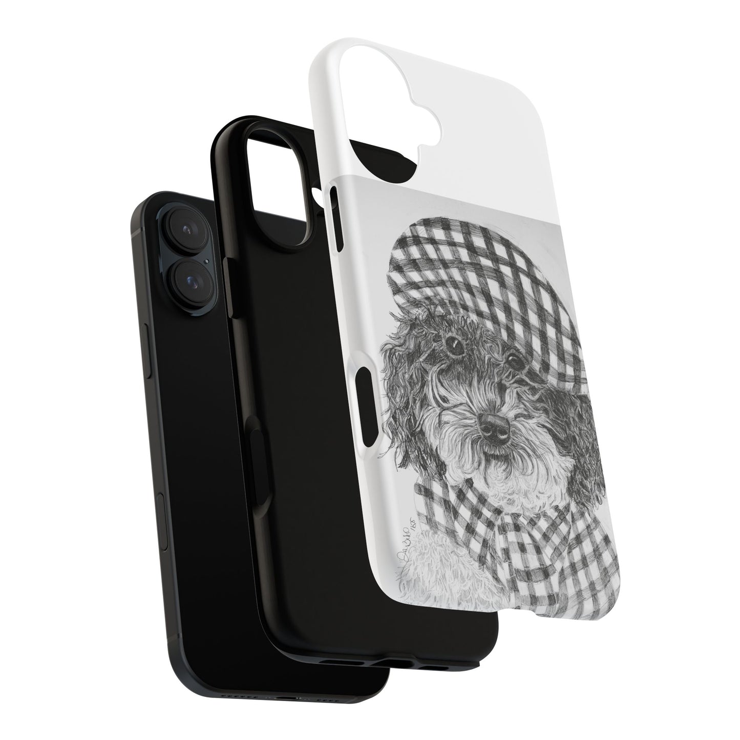 Cute Dog Phone Case — Flannel Elmer  in Plaid Hat