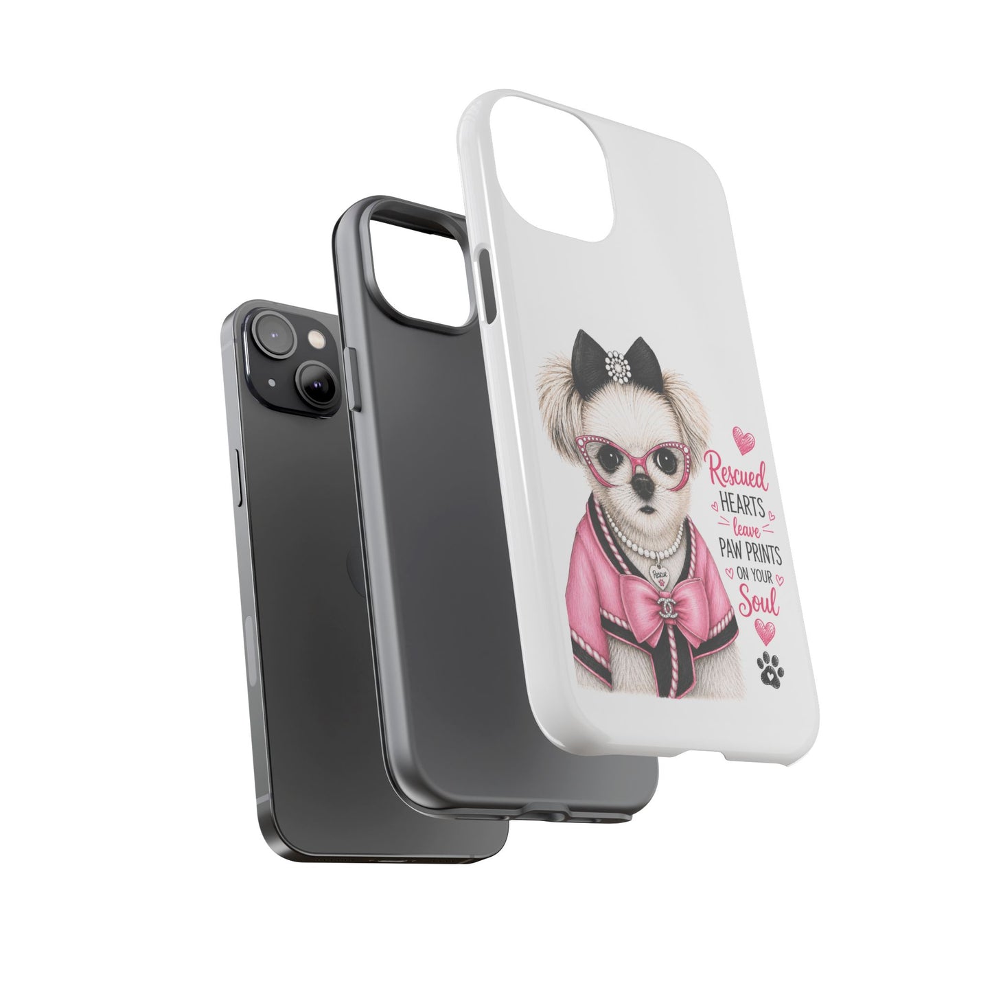 Rescued Hearts Paw Prints Phone Case
