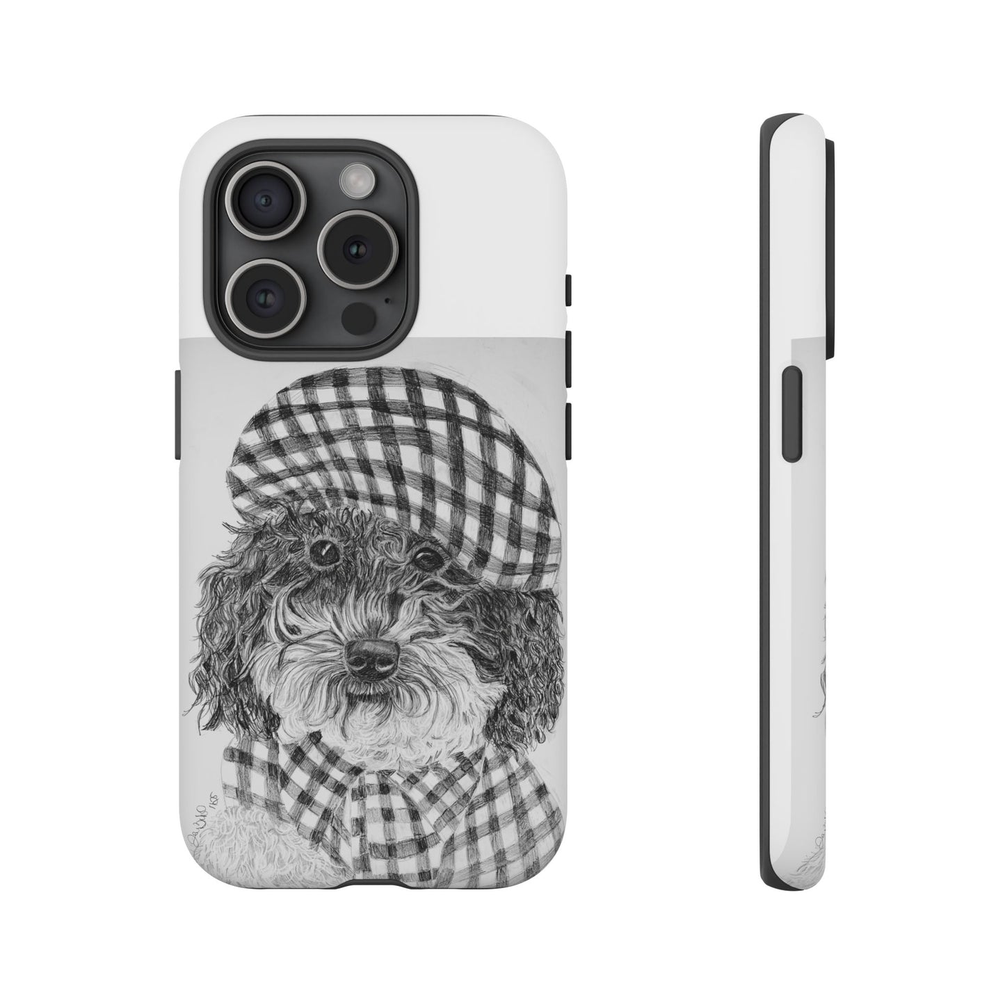 Cute Dog Phone Case — Flannel Elmer  in Plaid Hat