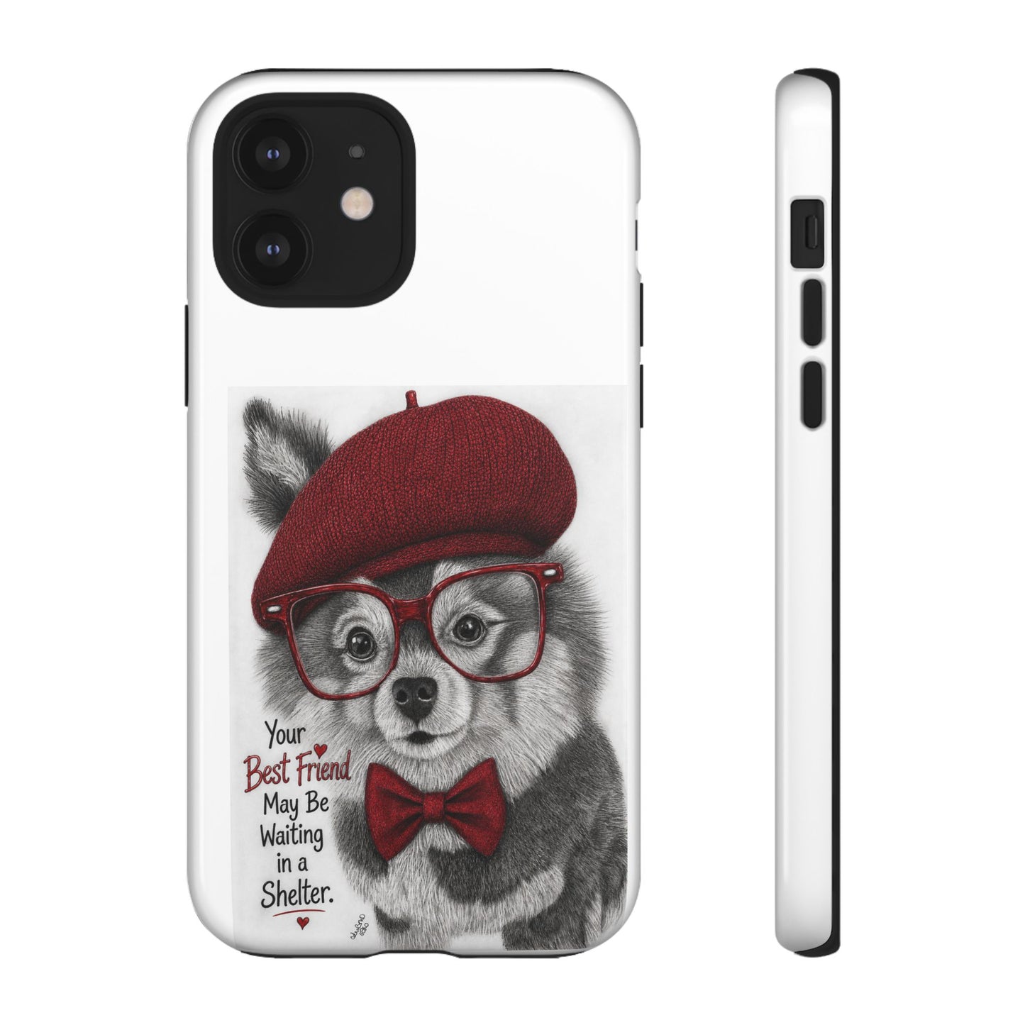Rescue Pup Art Phone Case – "Your Best Friend May Be Waiting in a Shelter"
