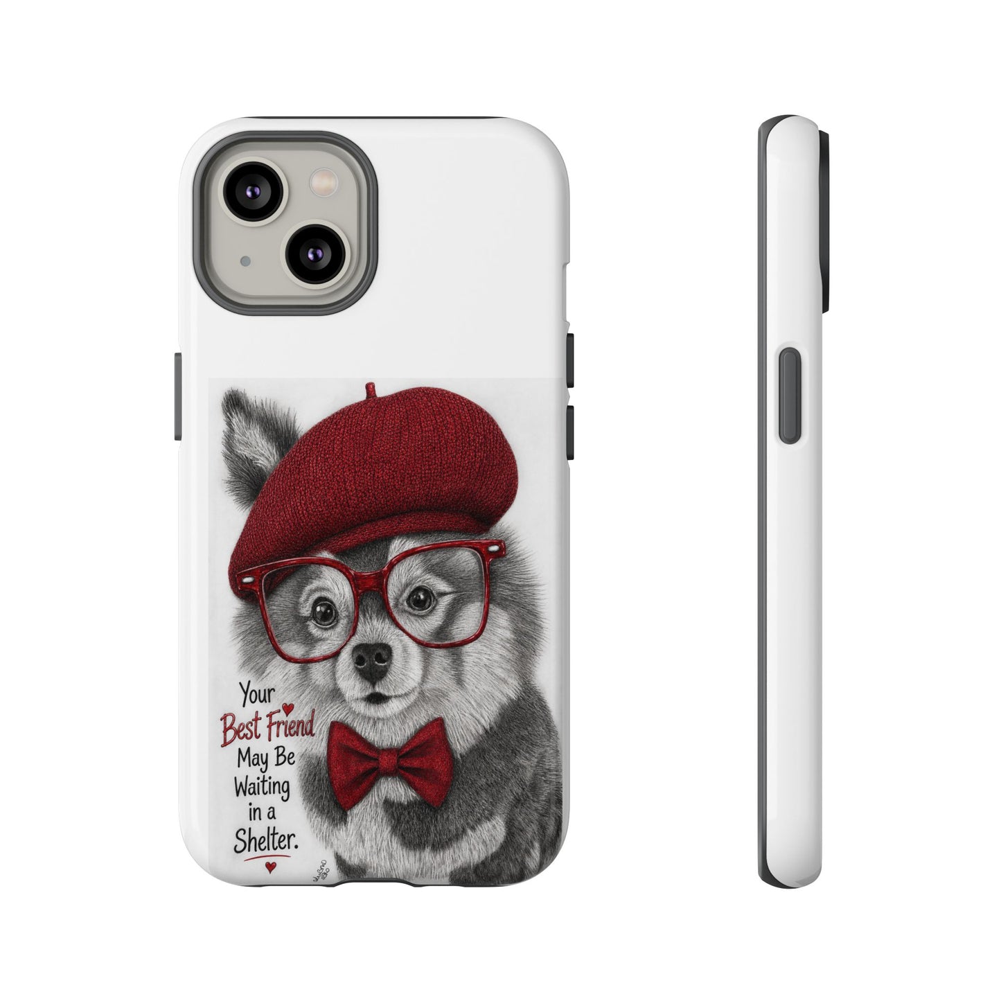 Rescue Pup Art Phone Case – "Your Best Friend May Be Waiting in a Shelter"