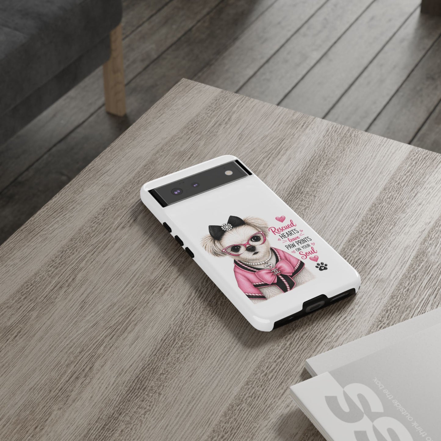 Rescued Hearts Paw Prints Phone Case