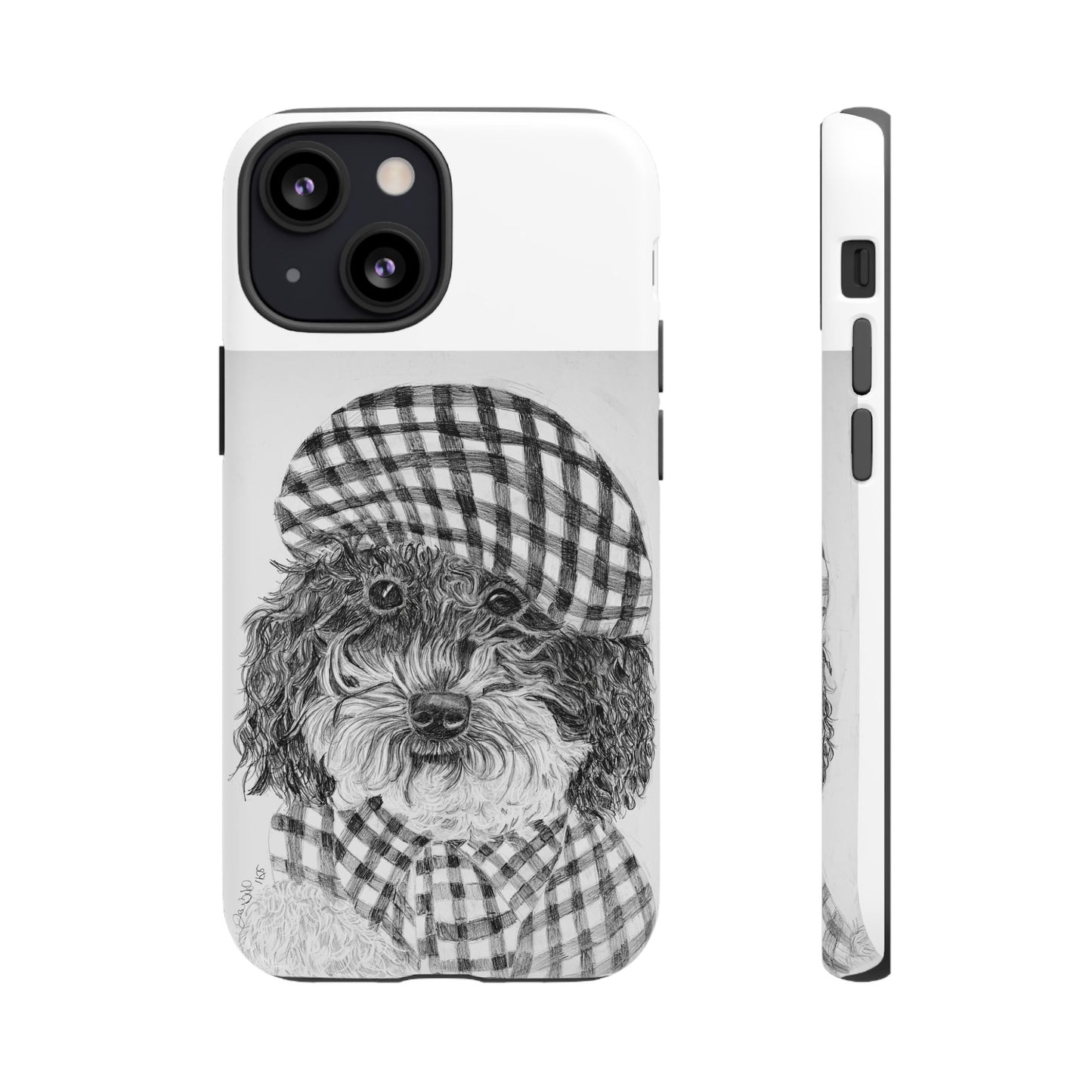 Cute Dog Phone Case — Flannel Elmer  in Plaid Hat