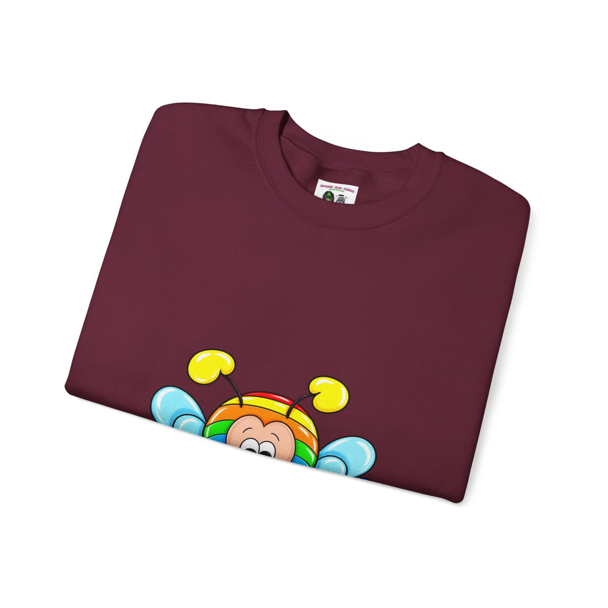 Tired Love bug  Crewneck Sweatshirt — Colorful Rainbow Cute Graphic
