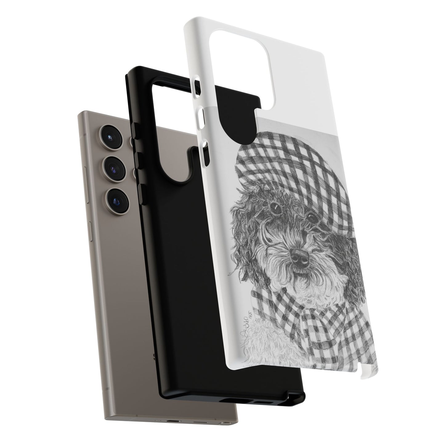 Cute Dog Phone Case — Flannel Elmer  in Plaid Hat