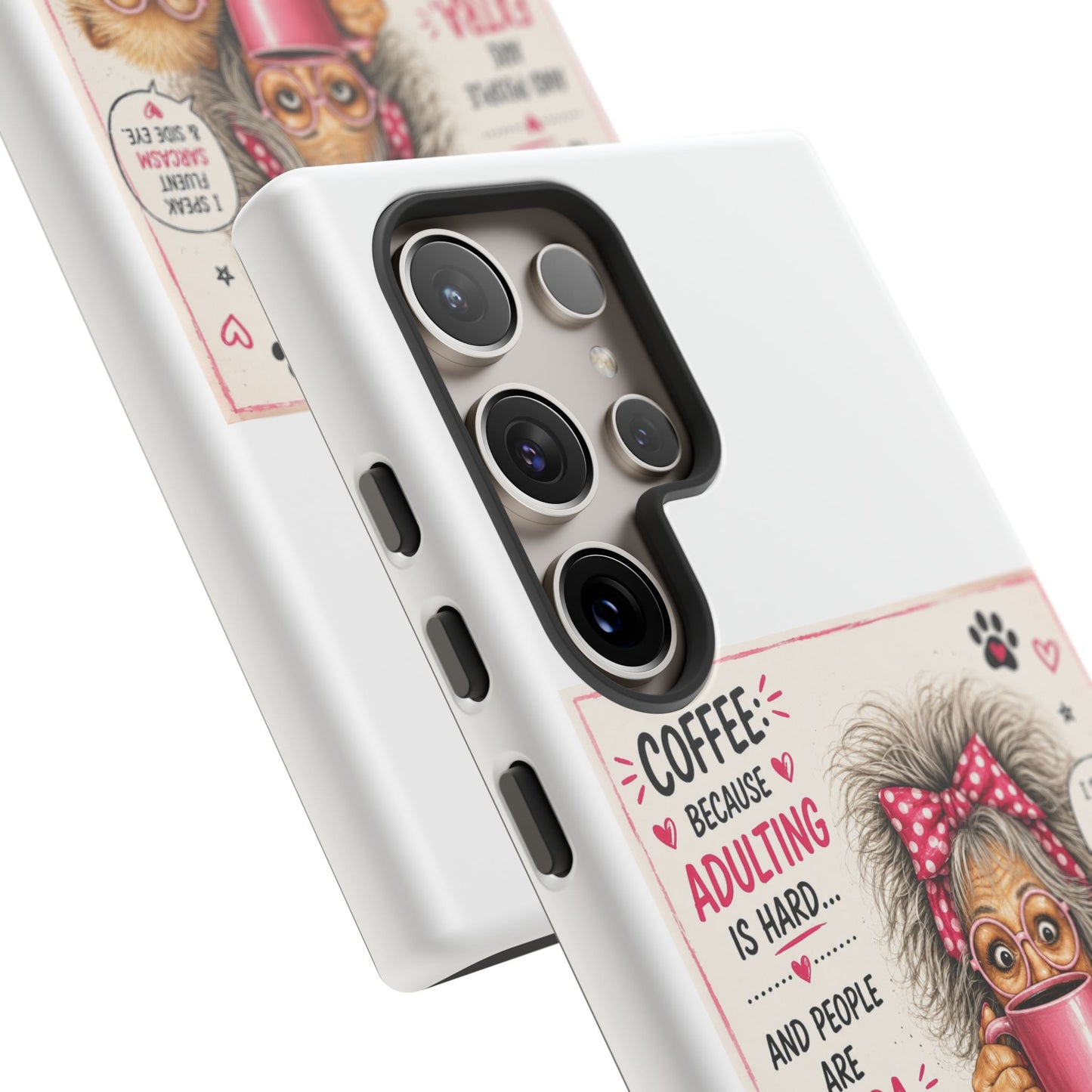 Perky Pearl and LattePhone Case — Funny "Adulting Is Hard" Cozy Design