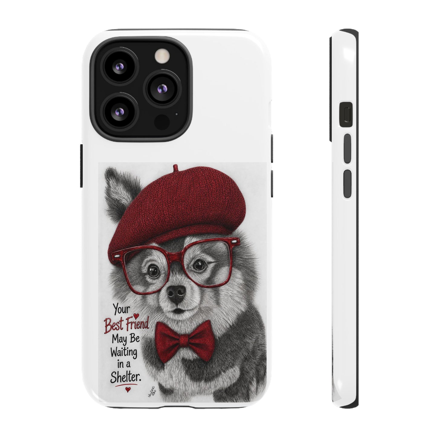 Rescue Pup Art Phone Case – "Your Best Friend May Be Waiting in a Shelter"