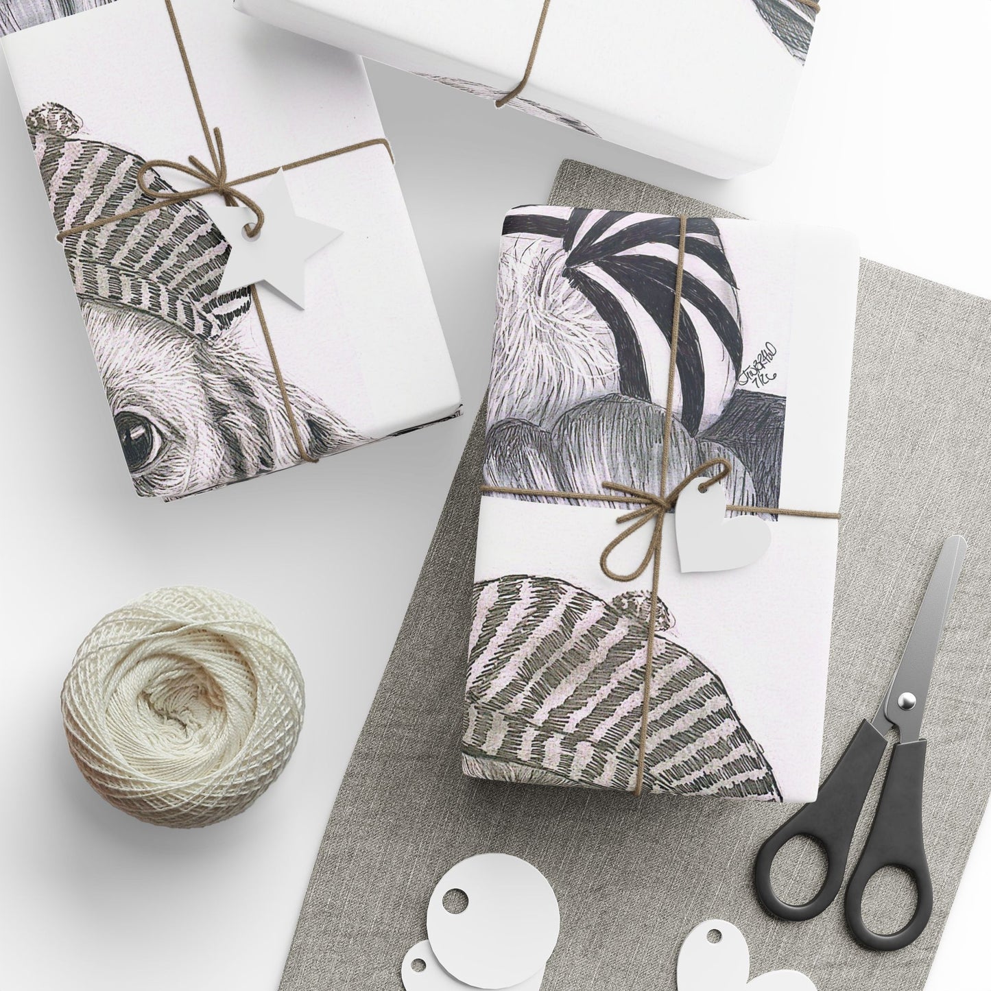 Sophia’s Gracie Wrapping paper Wrapping Paper — Black & White Pet Gift Wrap Roll