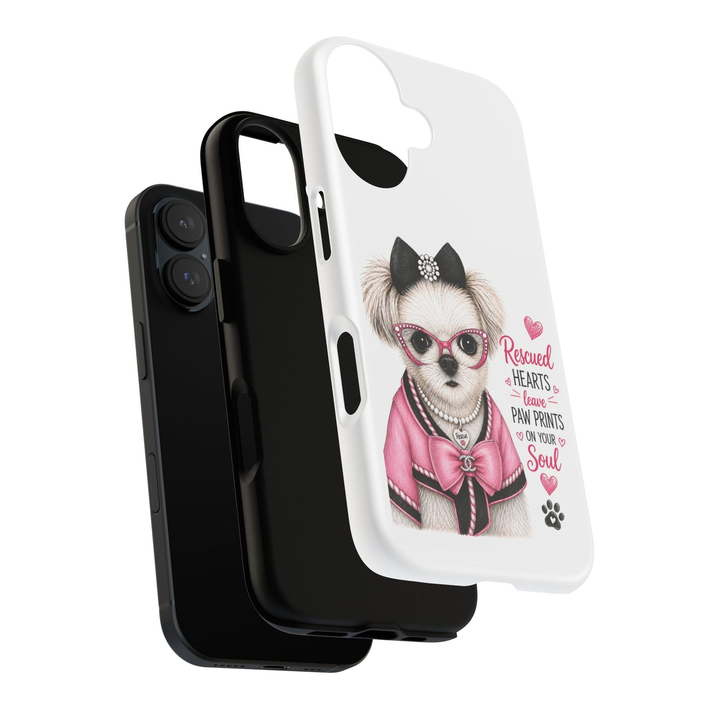 Rescued Hearts Paw Prints Phone Case