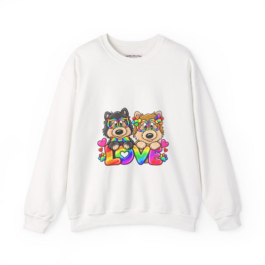 Sweatshirt — Rainbow Love poms