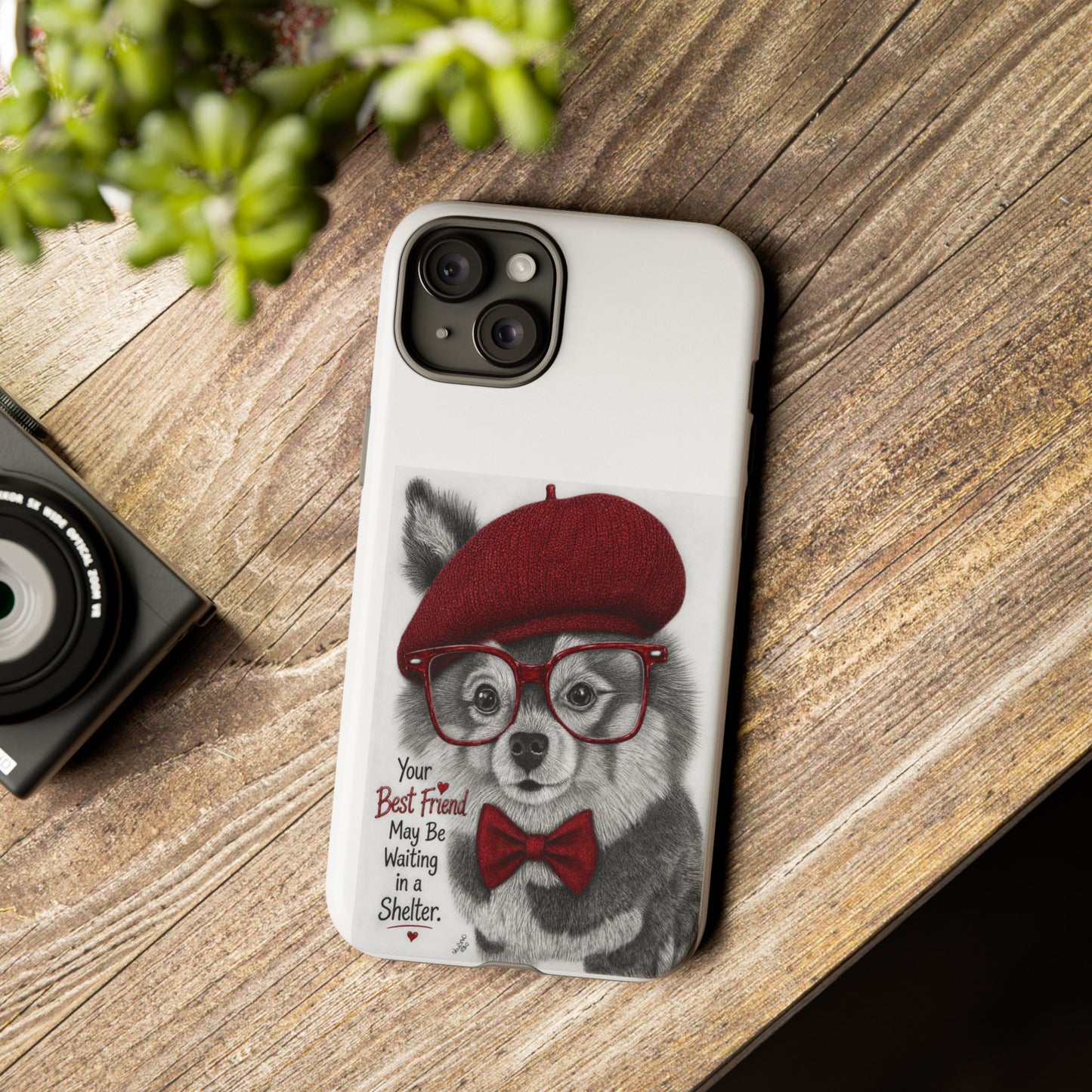 Rescue Pup Art Phone Case – "Your Best Friend May Be Waiting in a Shelter"