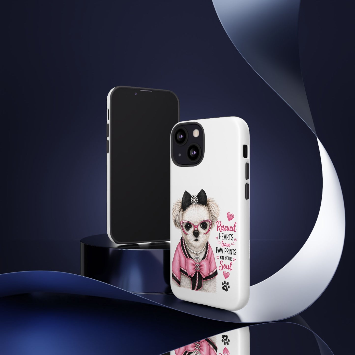 Rescued Hearts Paw Prints Phone Case