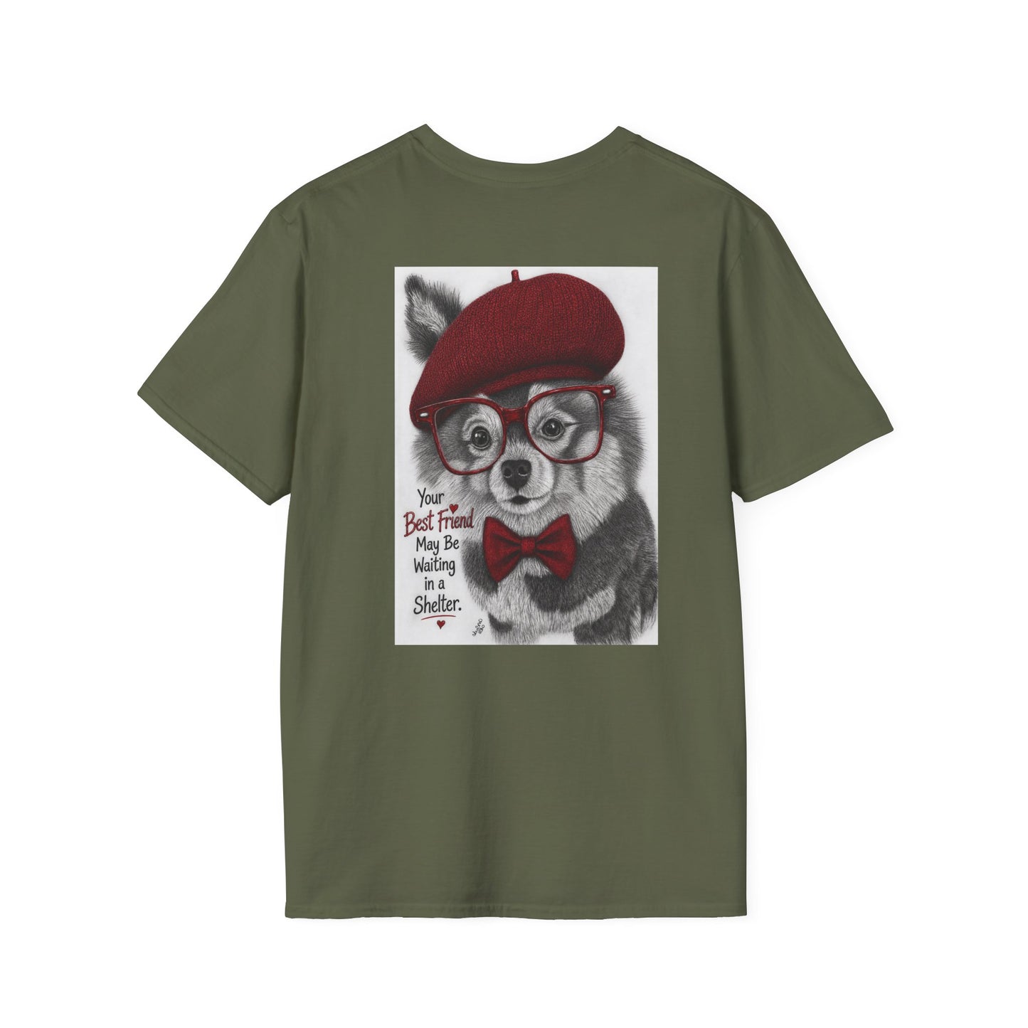 Lobo a real rescued dog.  Best friend at the shelter t-shirt