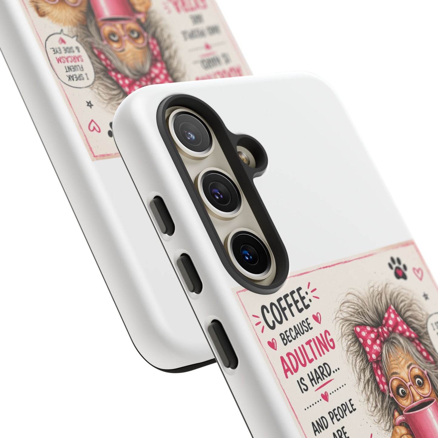 Perky Pearl and LattePhone Case — Funny "Adulting Is Hard" Cozy Design