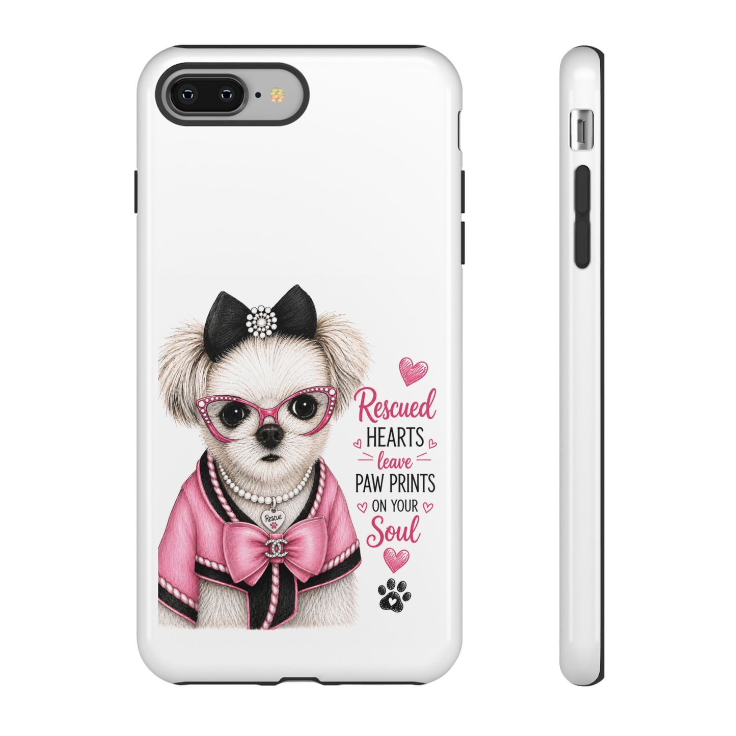Rescued Hearts Paw Prints Phone Case