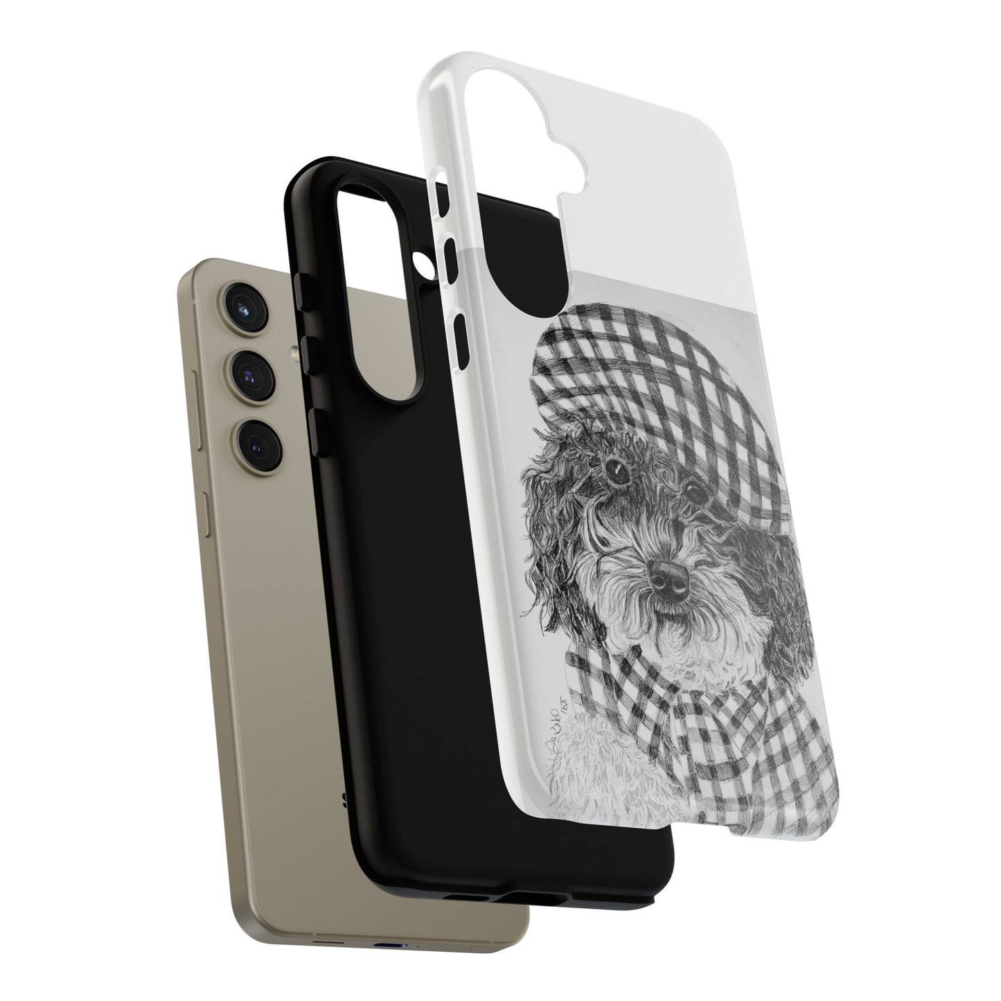 Cute Dog Phone Case — Flannel Elmer  in Plaid Hat