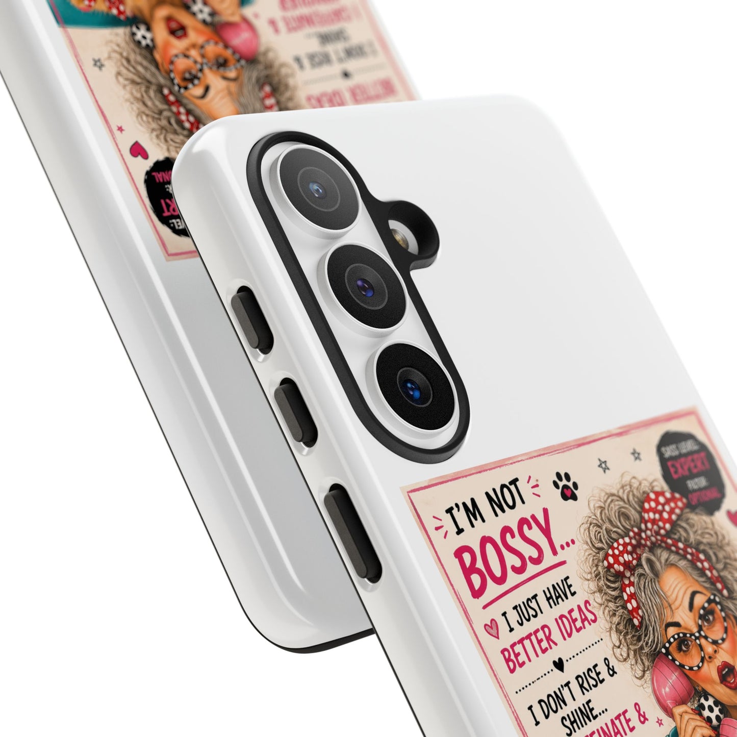 Perky Pearl and Latte Phone Case — "I'm Not Bossy" Funny Dog Lover & Sarcastic Woman Protective Tough Case