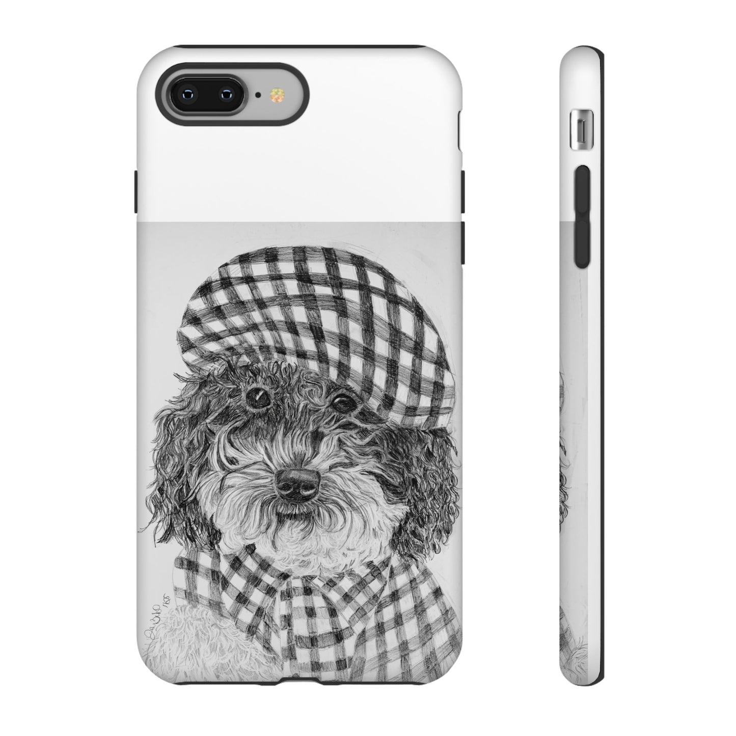 Cute Dog Phone Case — Flannel Elmer  in Plaid Hat