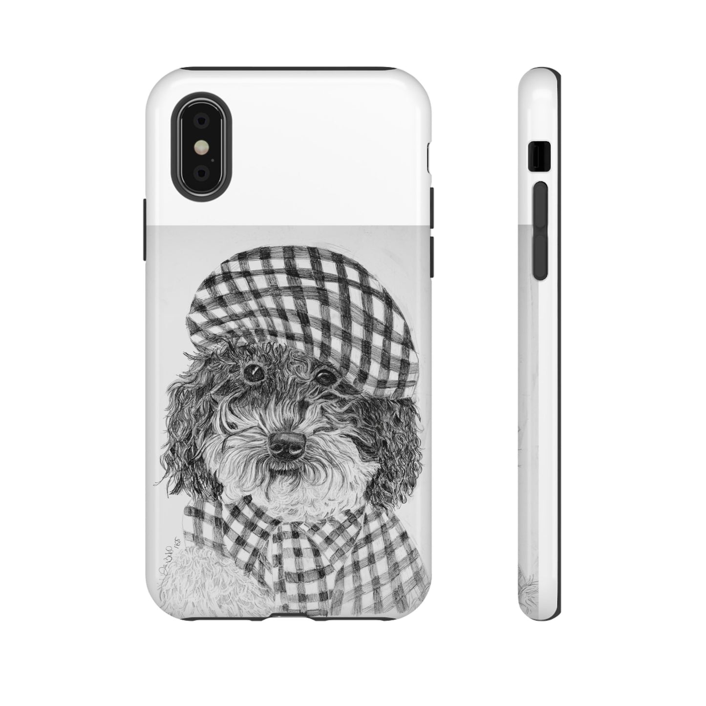 Cute Dog Phone Case — Flannel Elmer  in Plaid Hat