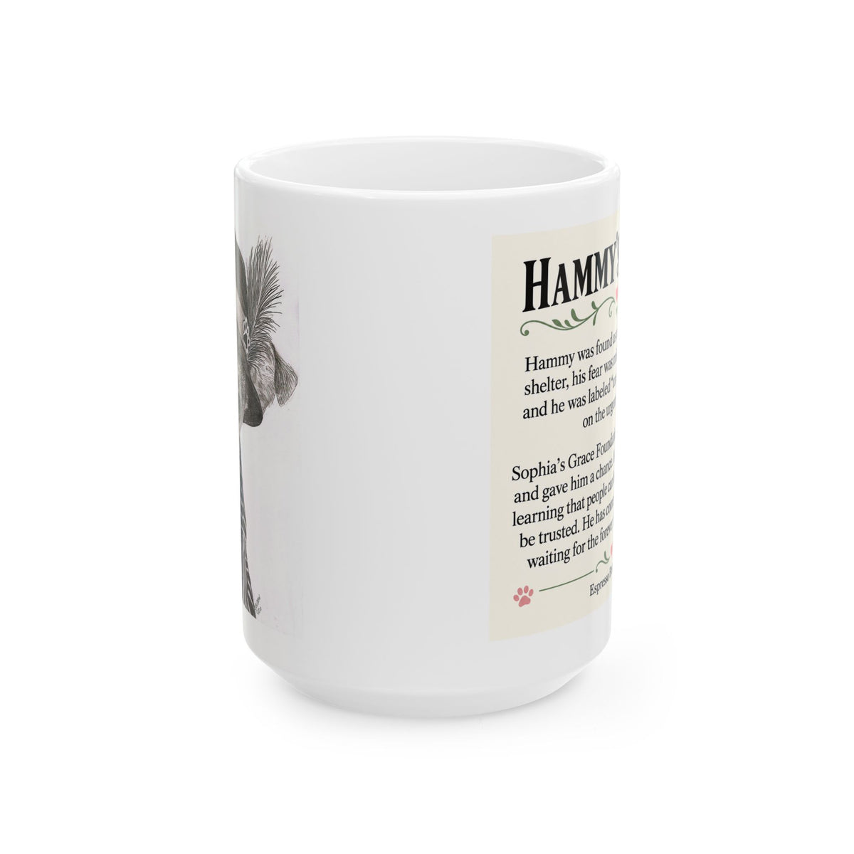 Hammy Story Ceramic Mug — Illustrated Animal Rescue Tribute (11oz & 15oz)