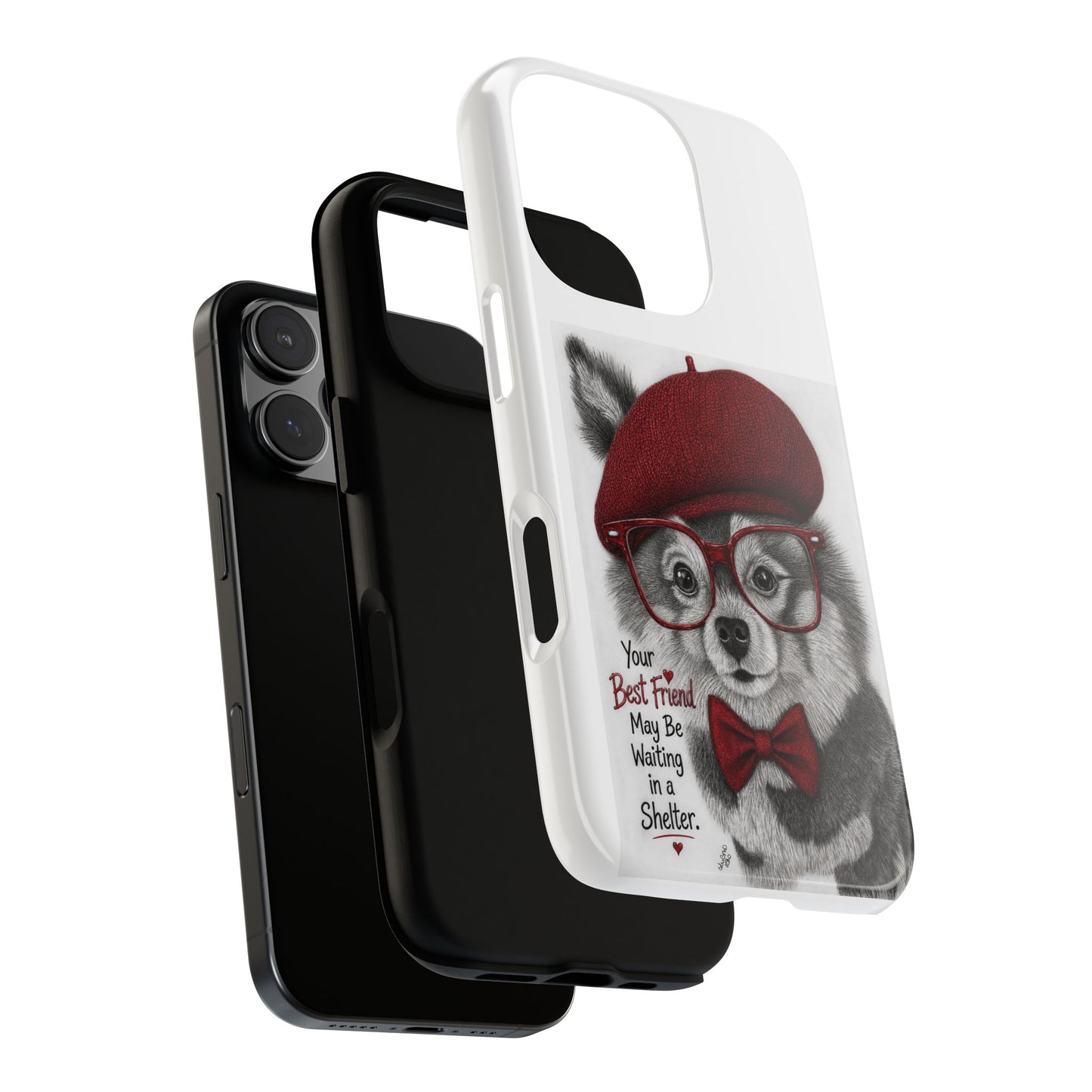 Rescue Pup Art Phone Case – "Your Best Friend May Be Waiting in a Shelter"
