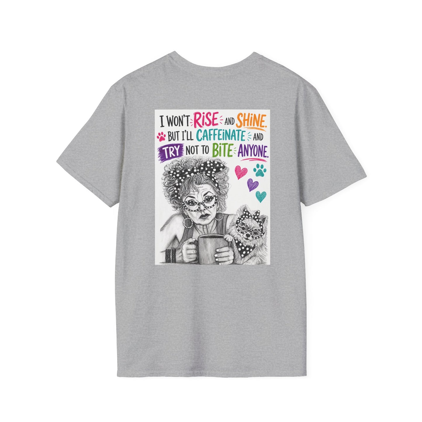 T-Shirt — Perky Pearl and Latte. I try not to bite