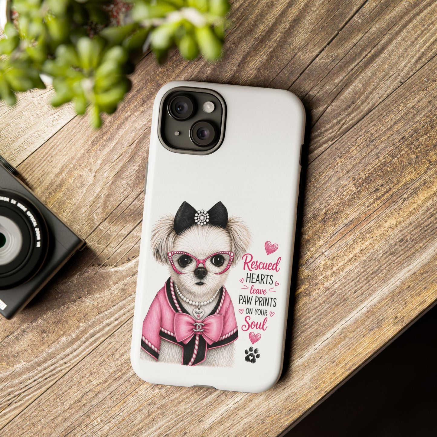 Rescued Hearts Paw Prints Phone Case