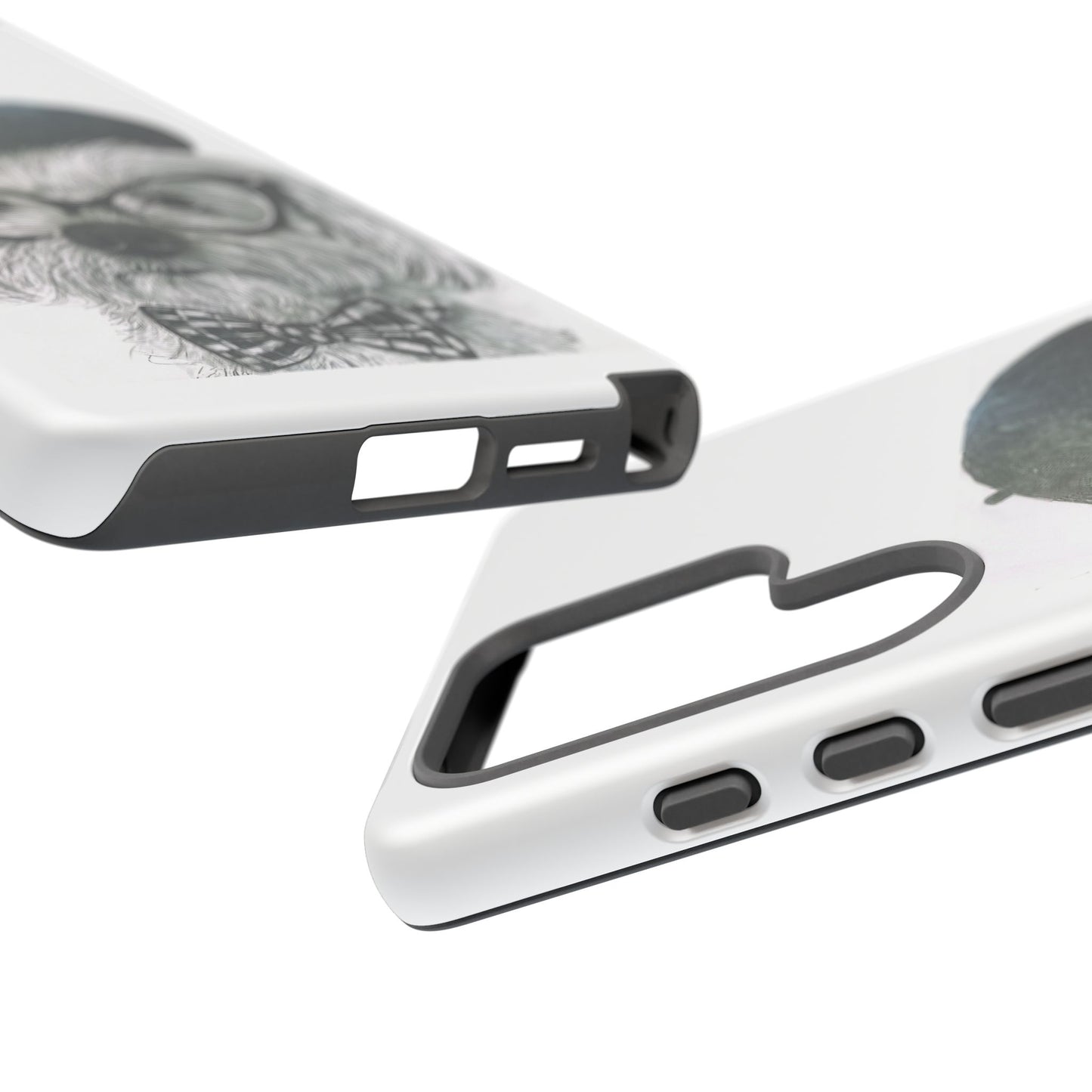 Dog Portrait Phone Case — Dexter with Beret, Glasses & Bow Tie
