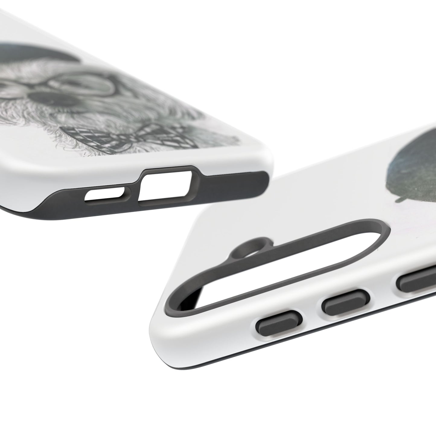Dog Portrait Phone Case — Dexter with Beret, Glasses & Bow Tie