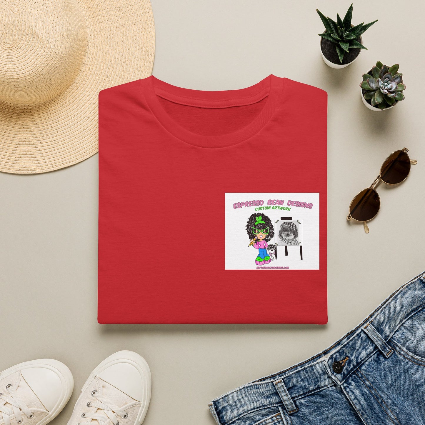 T-Shirt — Perky Pearl and Latte. I try not to bite