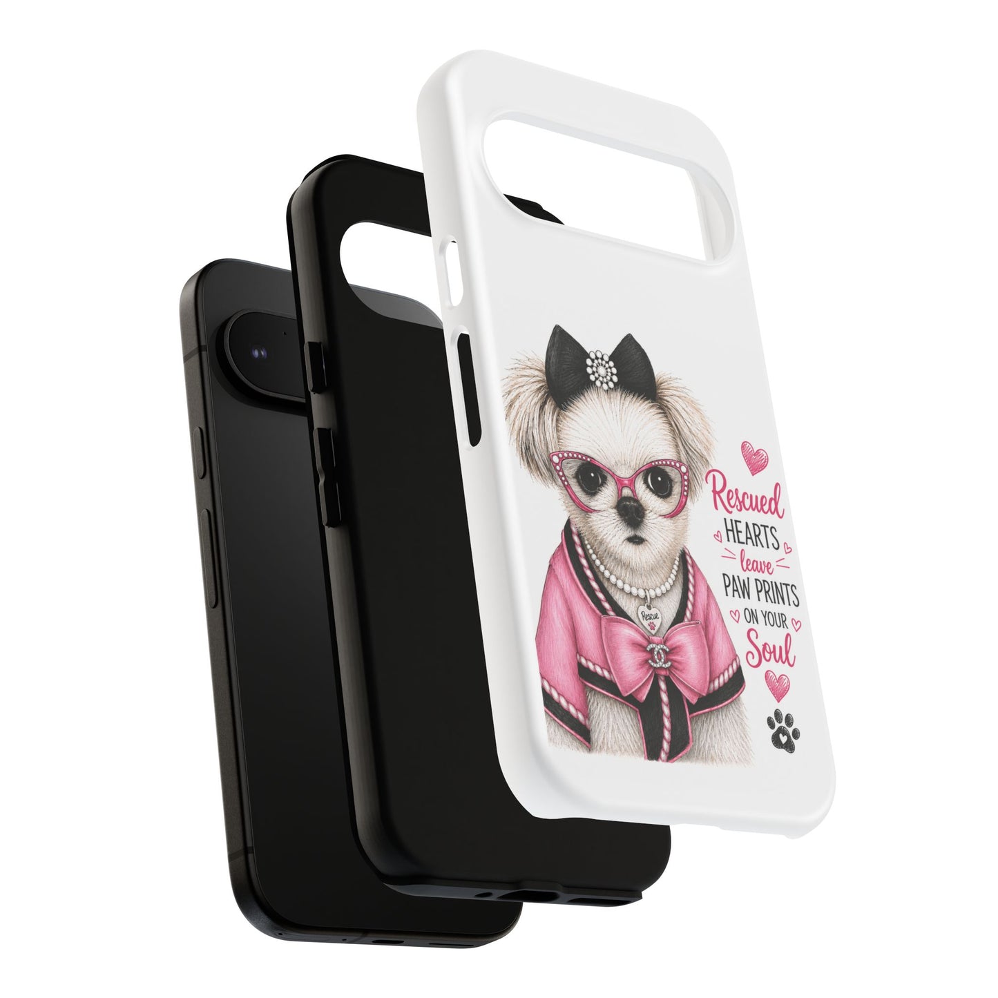 Rescued Hearts Paw Prints Phone Case