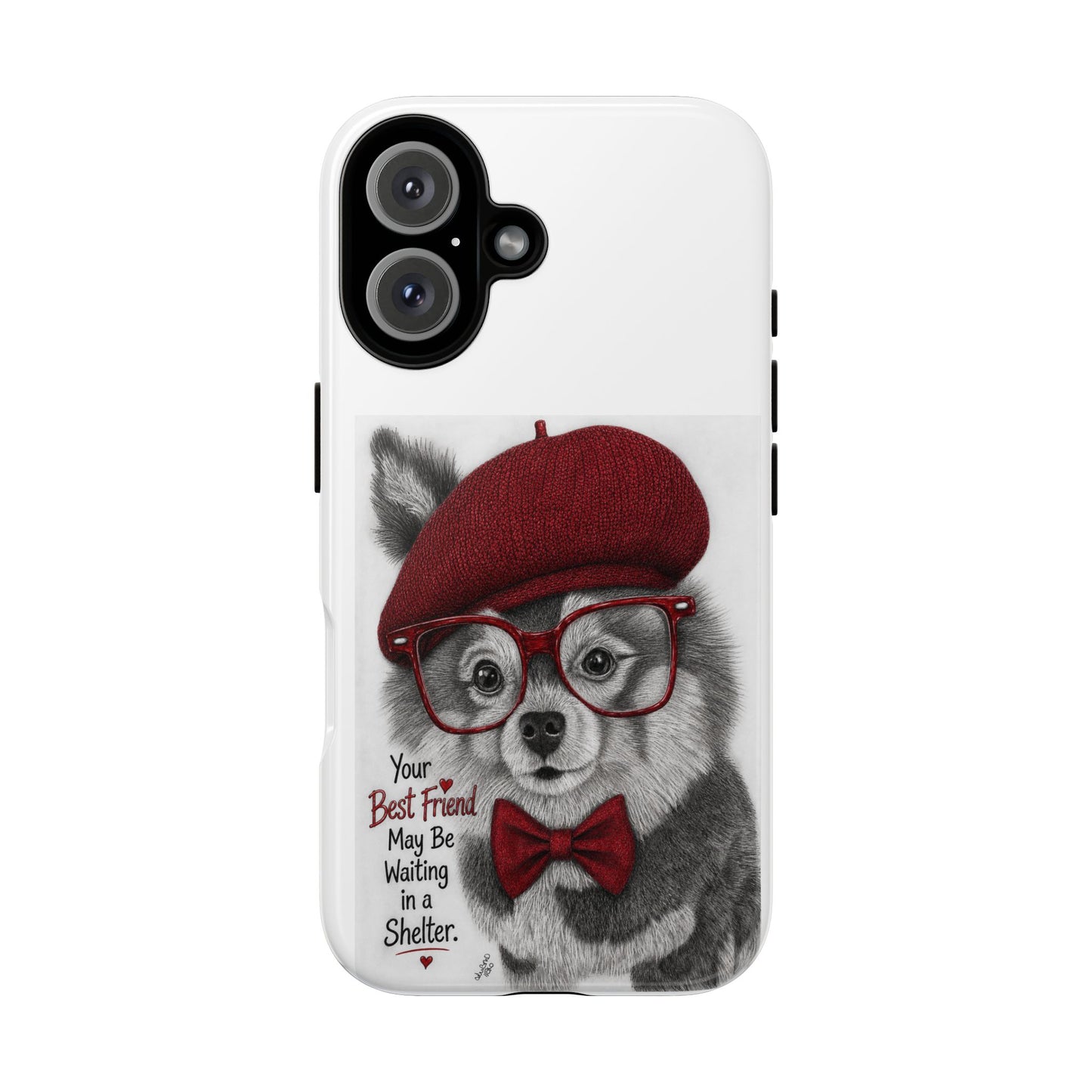 Rescue Pup Art Phone Case – "Your Best Friend May Be Waiting in a Shelter"