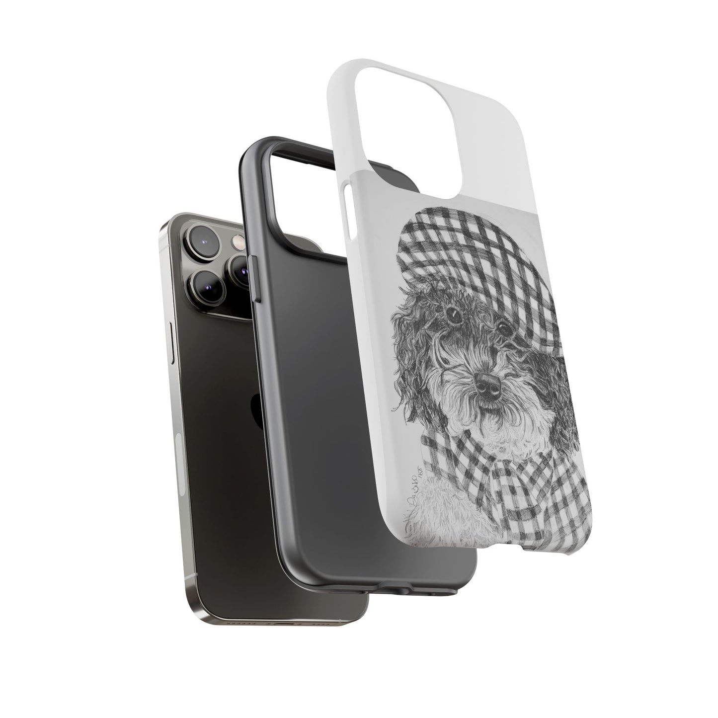 Cute Dog Phone Case — Flannel Elmer  in Plaid Hat