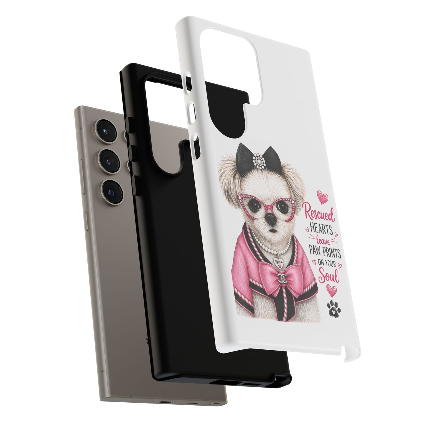 Rescued Hearts Paw Prints Phone Case
