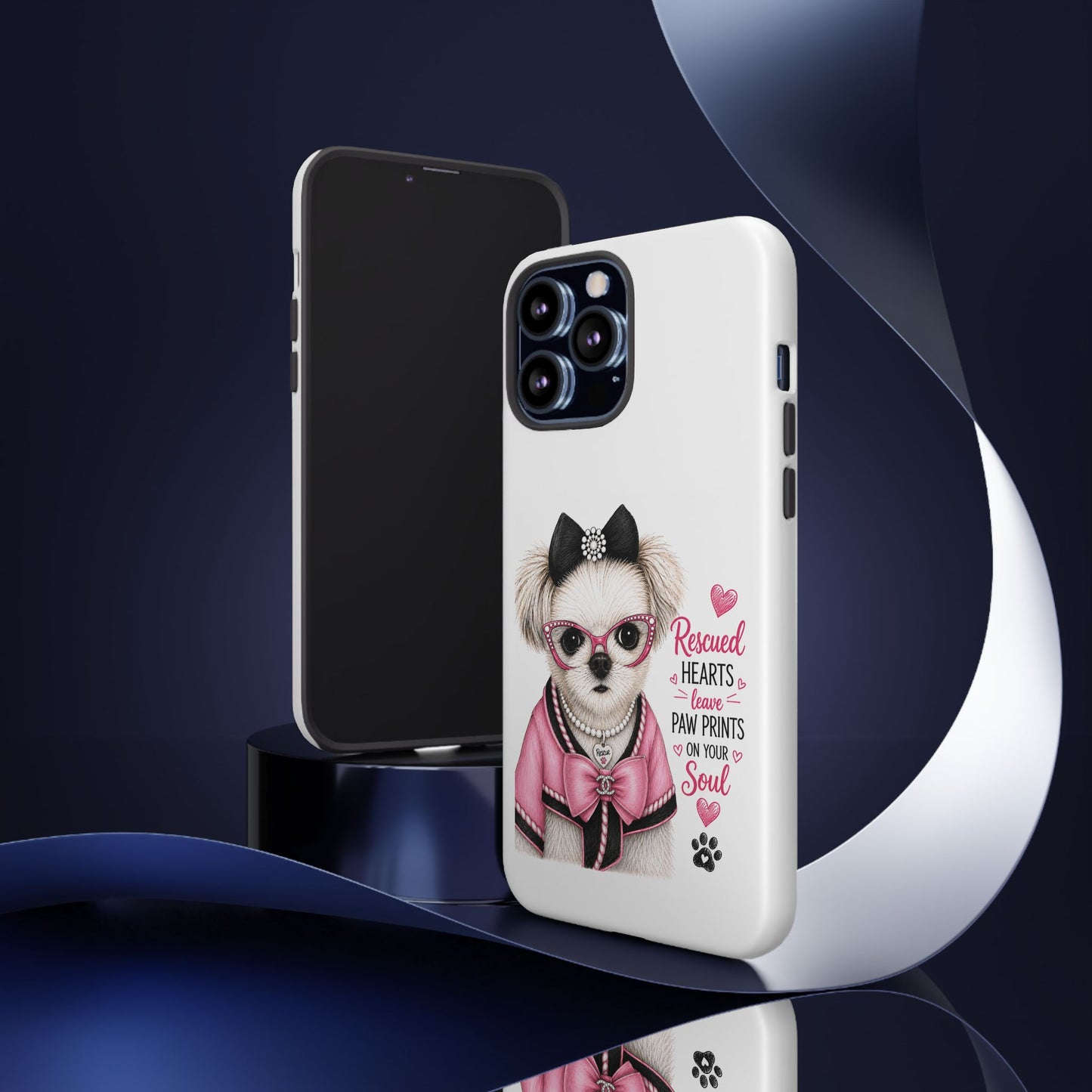 Rescued Hearts Paw Prints Phone Case