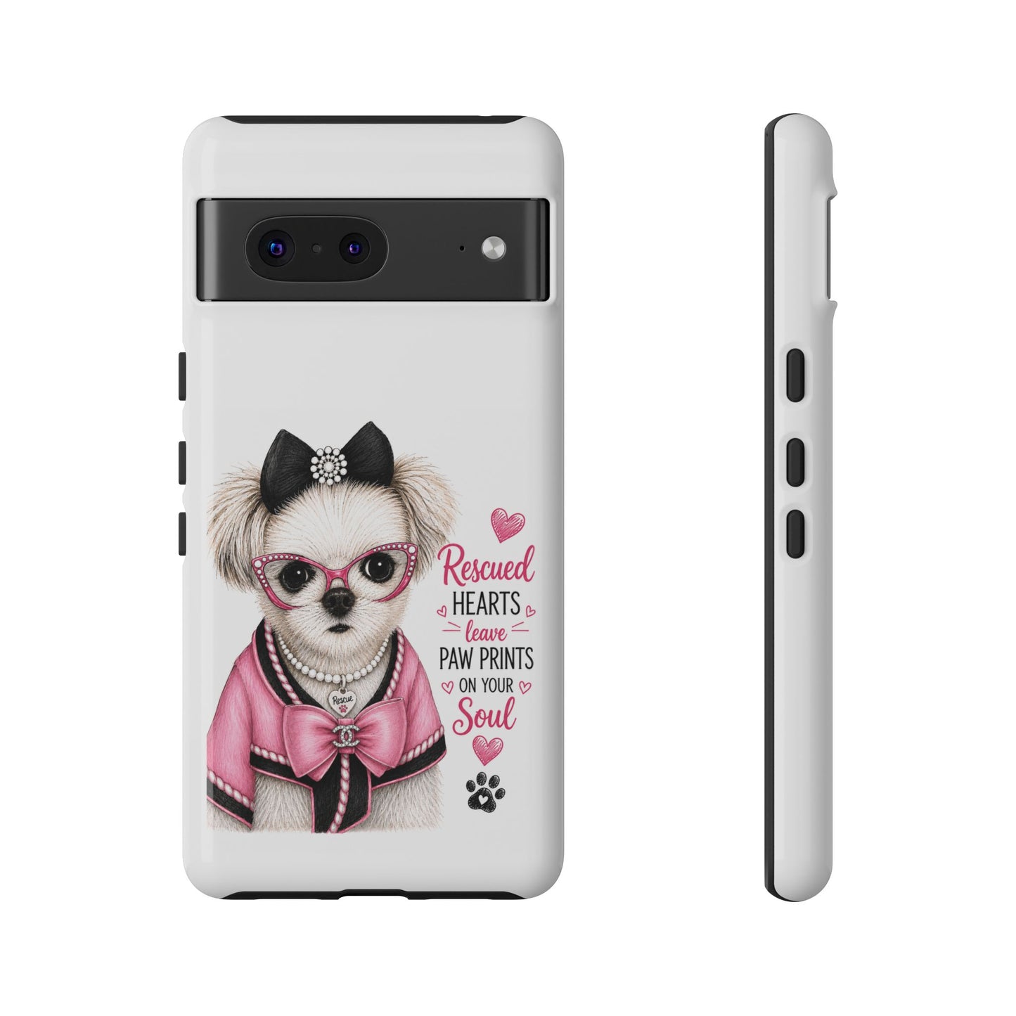 Rescued Hearts Paw Prints Phone Case