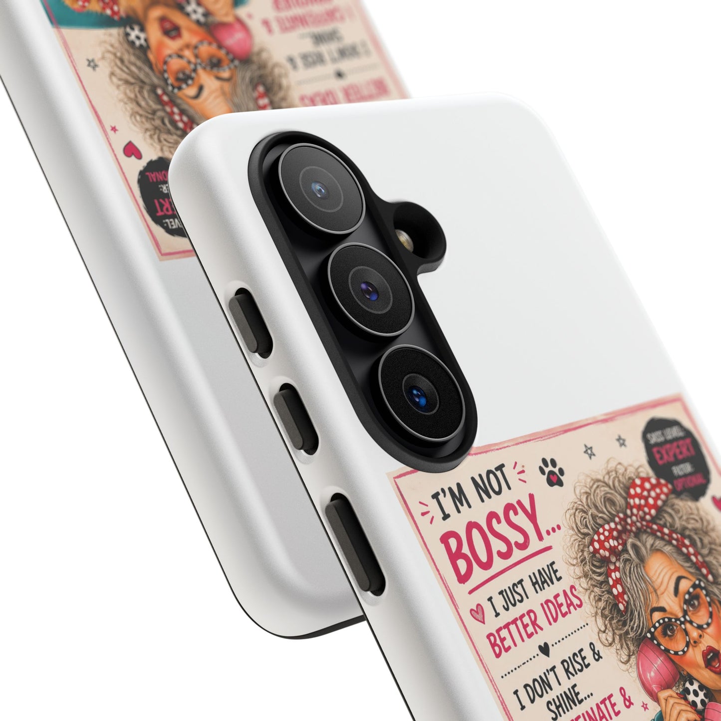 Perky Pearl and Latte Phone Case — "I'm Not Bossy" Funny Dog Lover & Sarcastic Woman Protective Tough Case