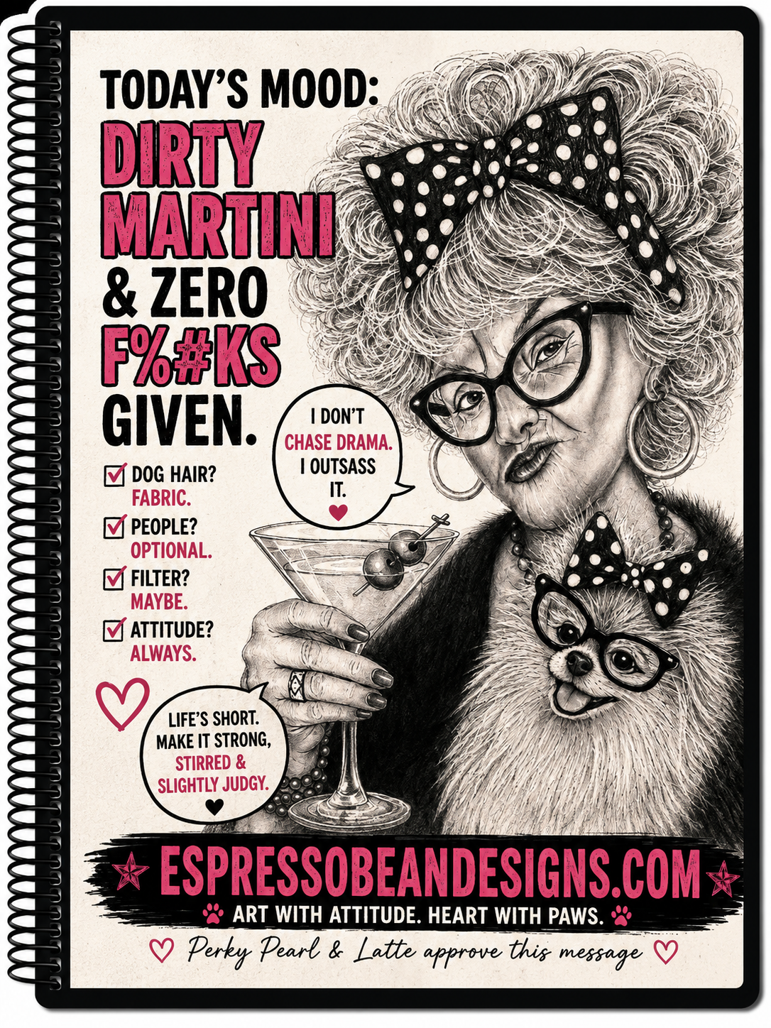 Today’s Mood: Dirty Martini – 5” × 7” Spiral Notebook