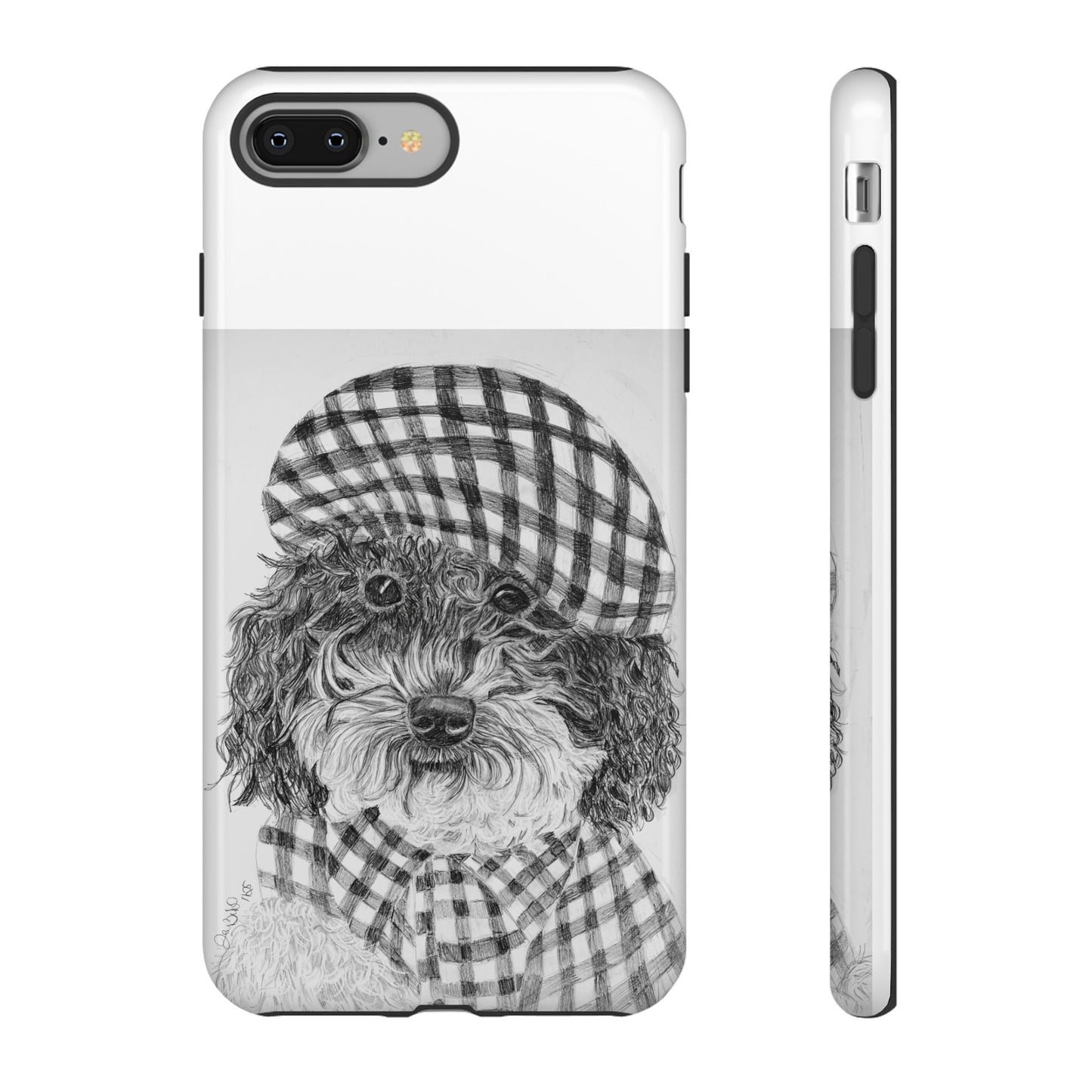 Cute Dog Phone Case — Flannel Elmer  in Plaid Hat
