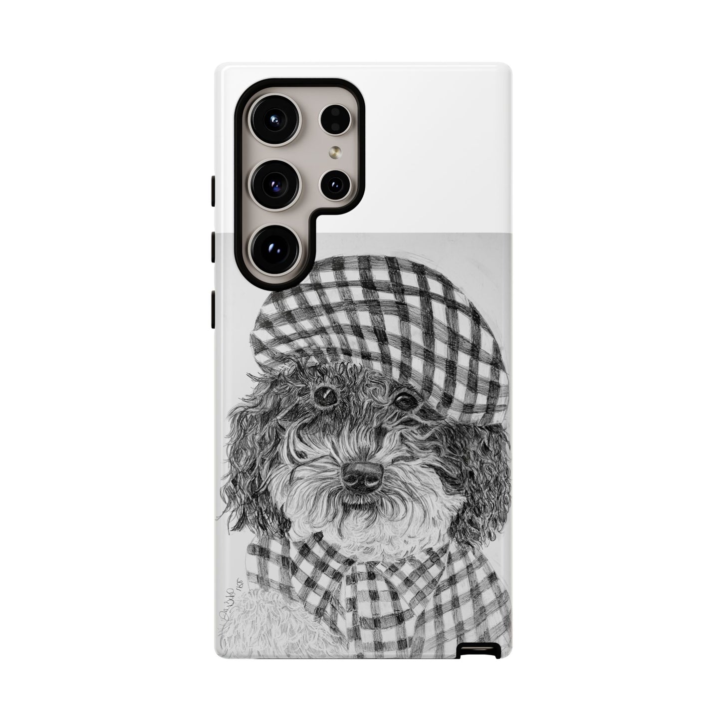 Cute Dog Phone Case — Flannel Elmer  in Plaid Hat