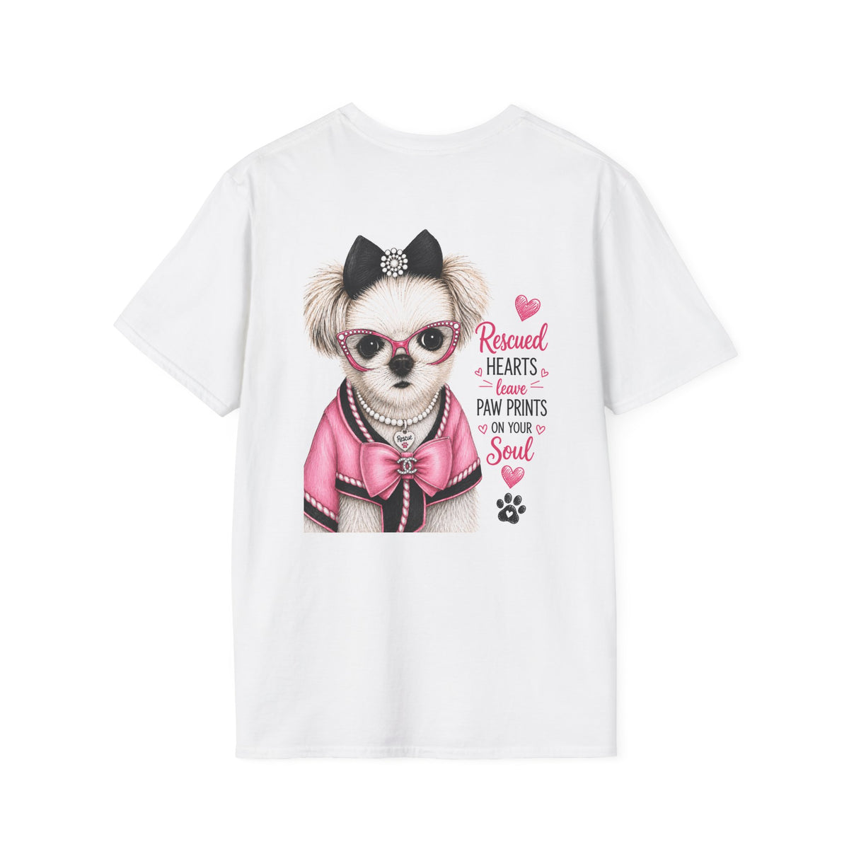 T-shirt. Muffin a real rescued doggie