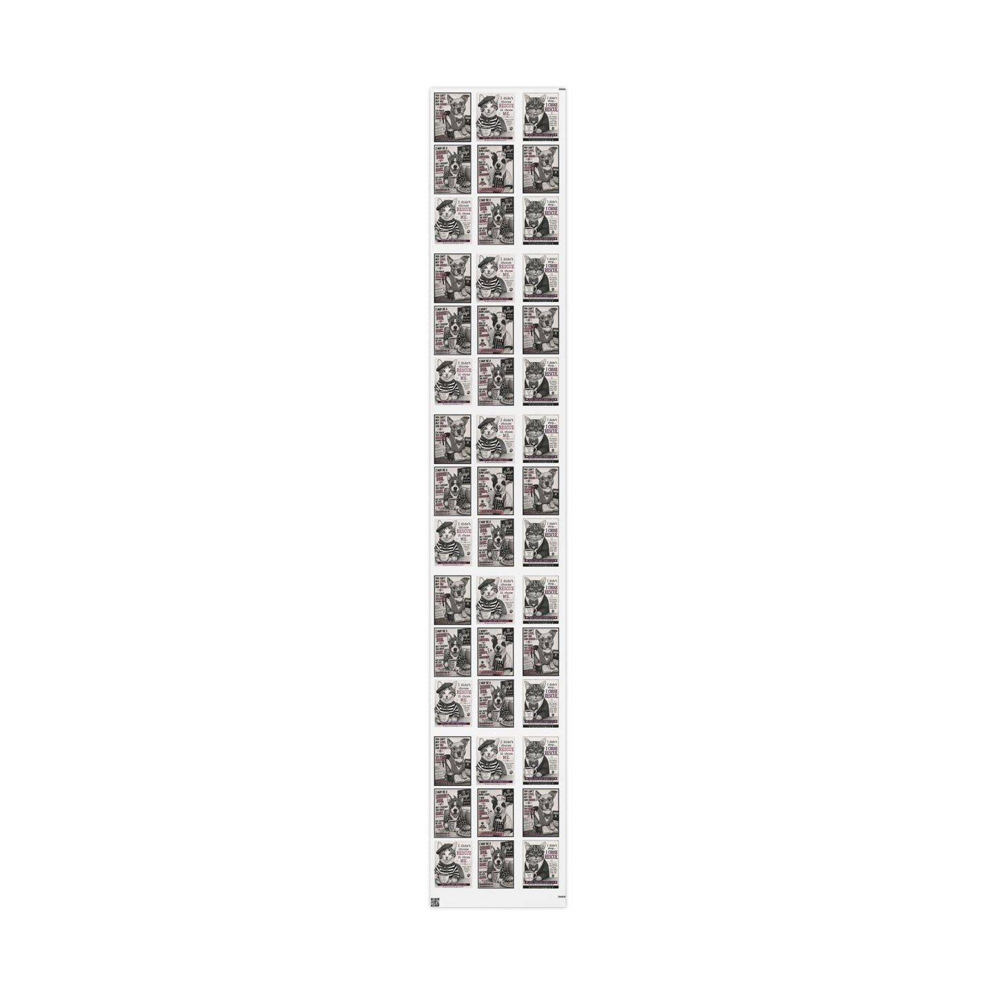 Euclid pet pals  Wrapping Paper Roll — Black & White Storyboard Gift Wrap