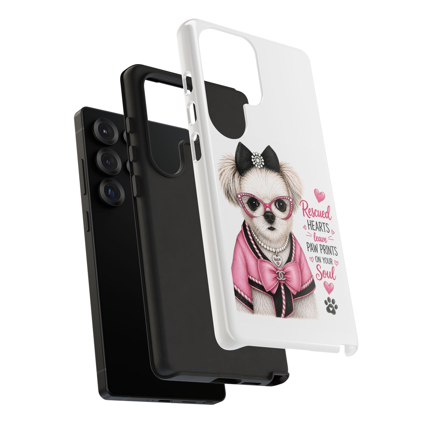 Rescued Hearts Paw Prints Phone Case