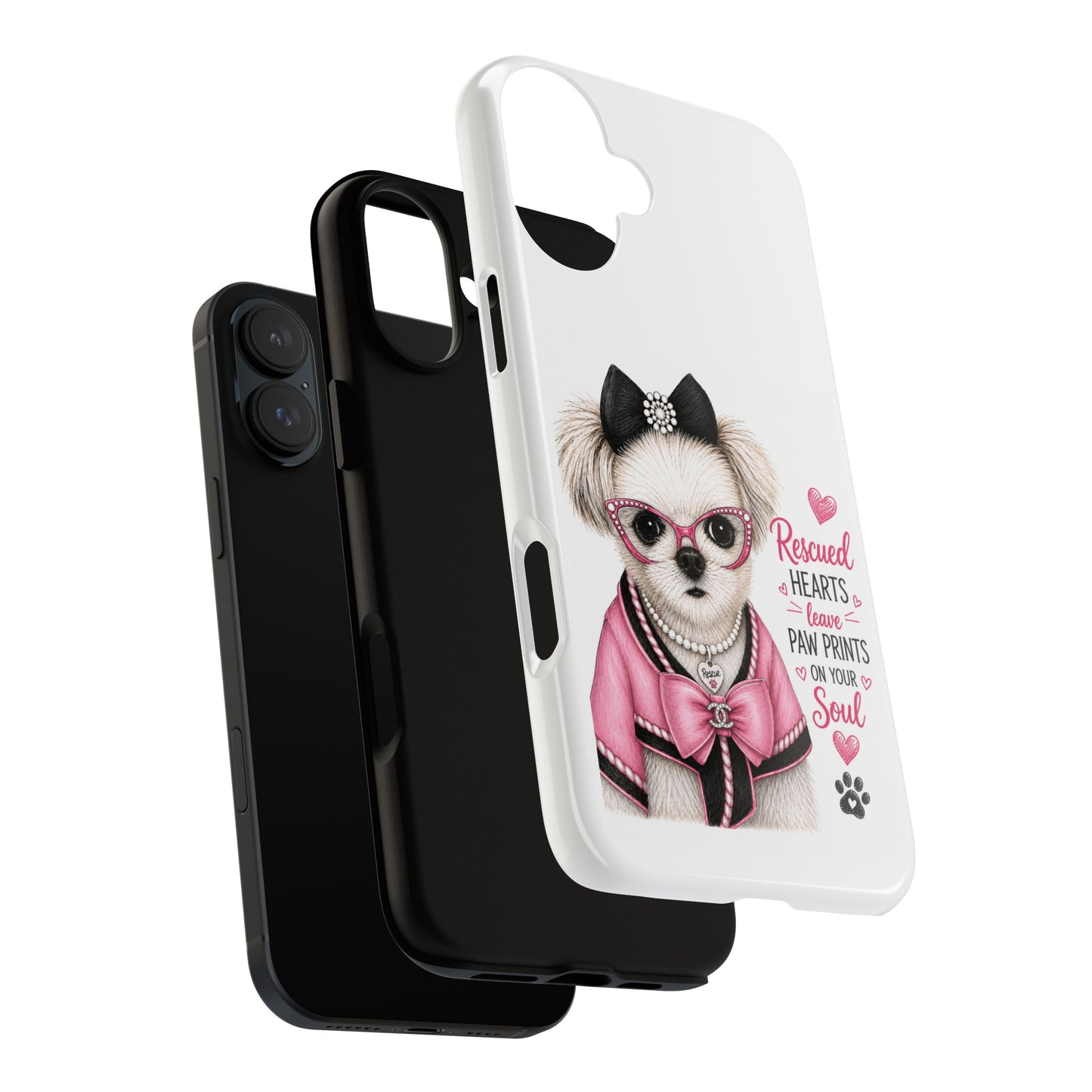 Rescued Hearts Paw Prints Phone Case
