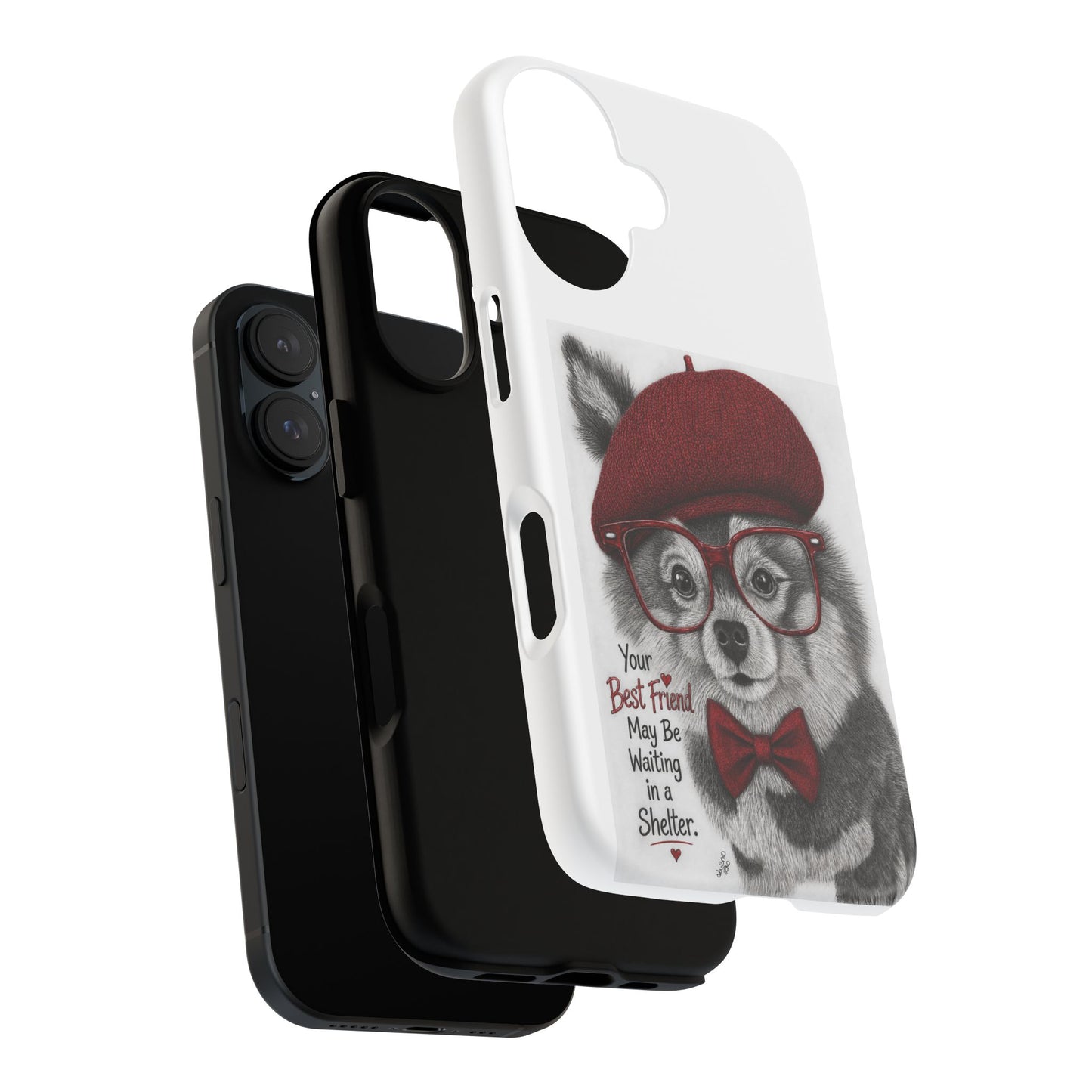 Rescue Pup Art Phone Case – "Your Best Friend May Be Waiting in a Shelter"