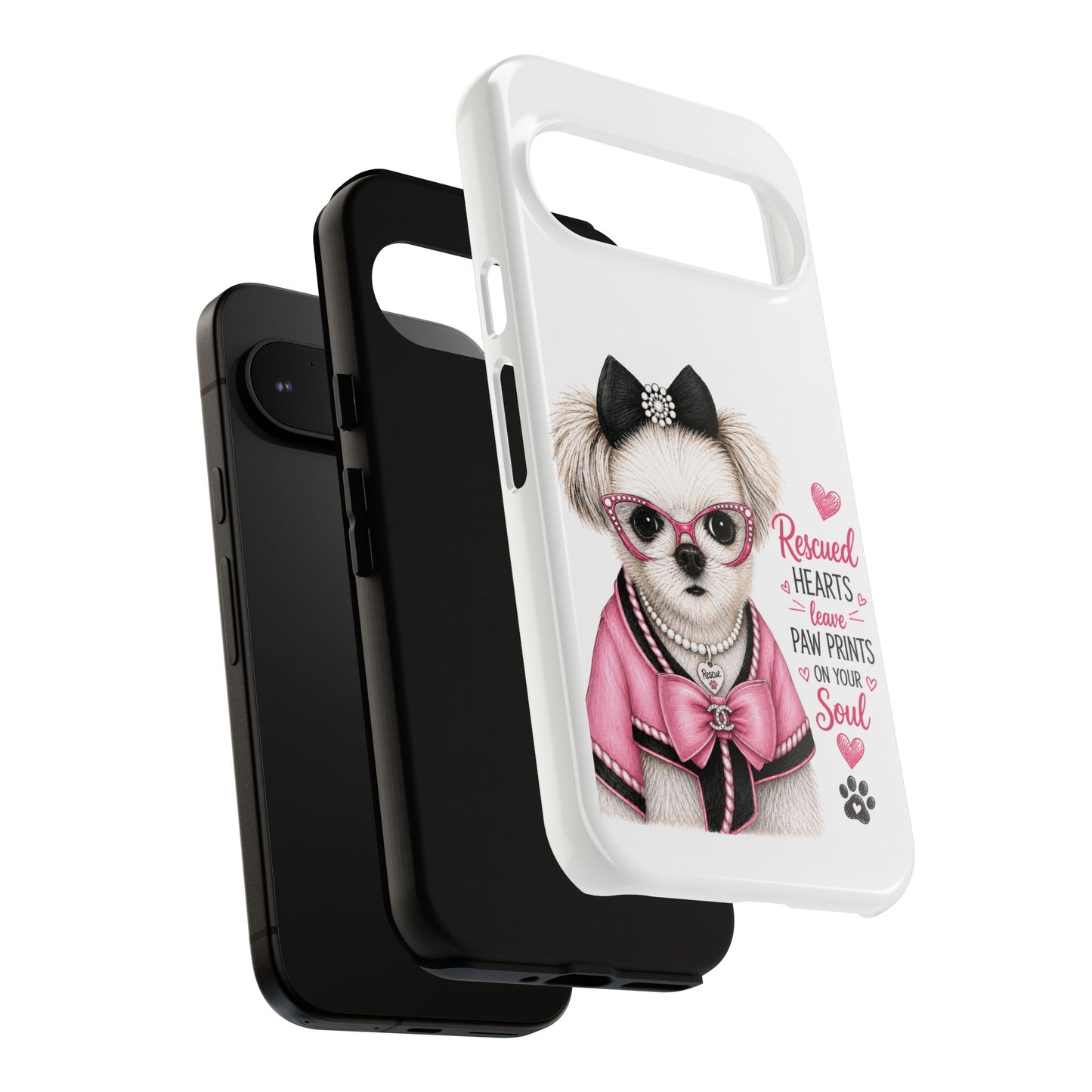 Rescued Hearts Paw Prints Phone Case