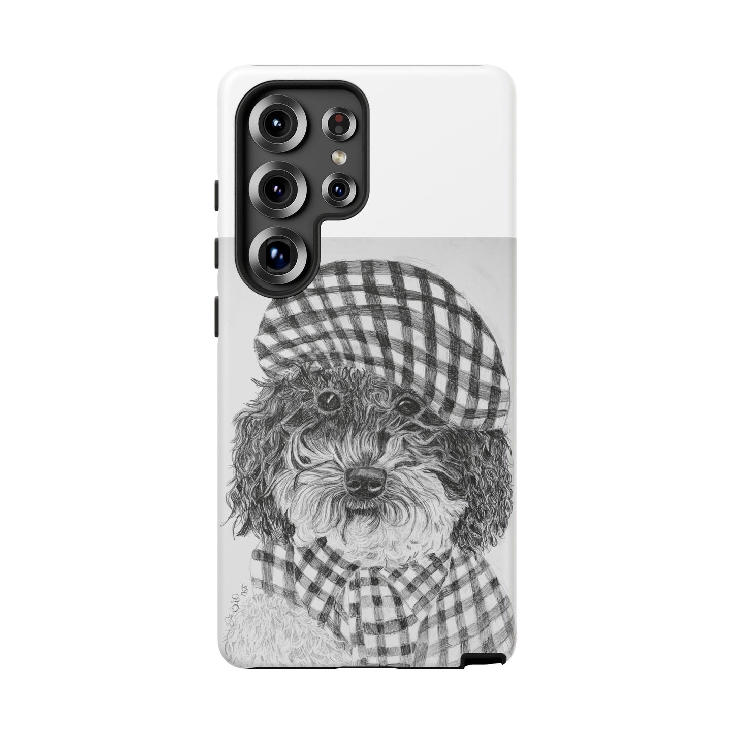 Cute Dog Phone Case — Flannel Elmer  in Plaid Hat