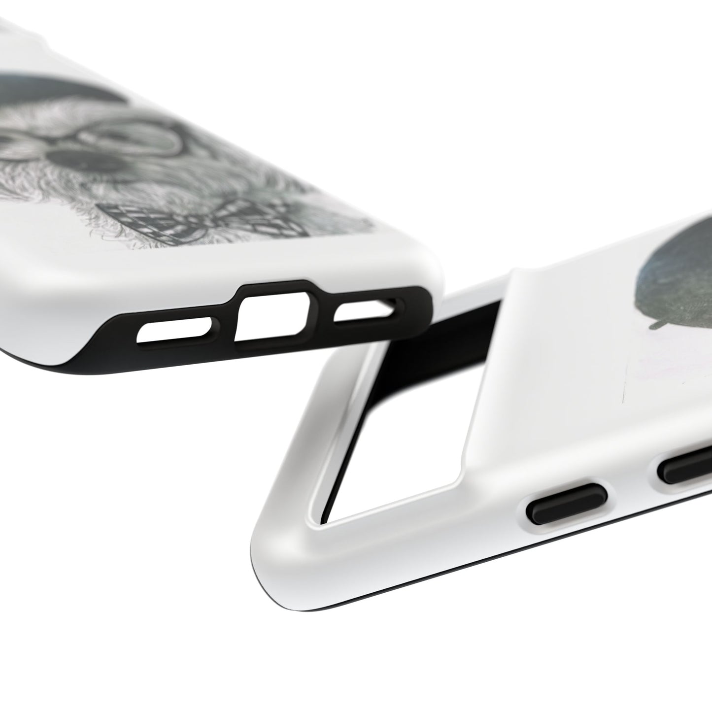 Dog Portrait Phone Case — Dexter with Beret, Glasses & Bow Tie