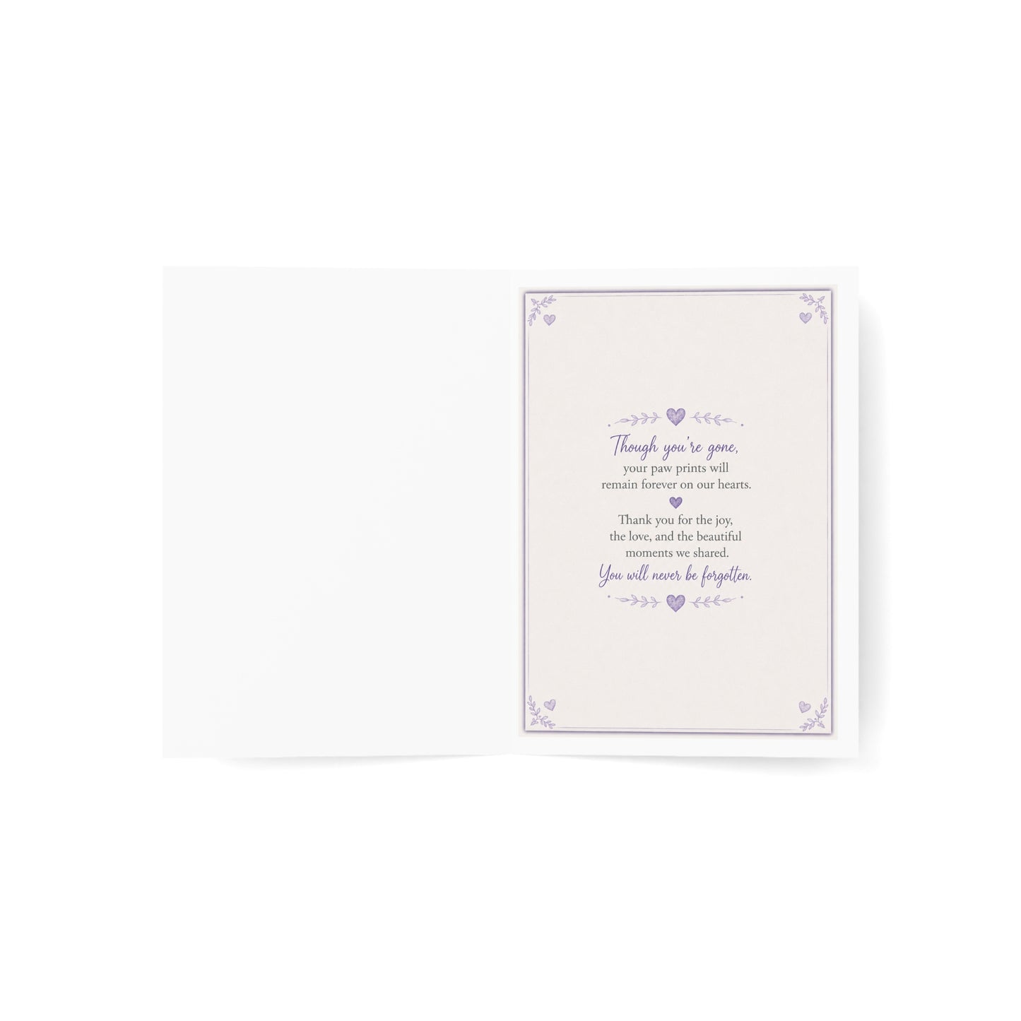 In Loving Memory Pet Sympathy Greeting Card — Butterfly Dog Memorial Card (1/10/30/50 pcs)